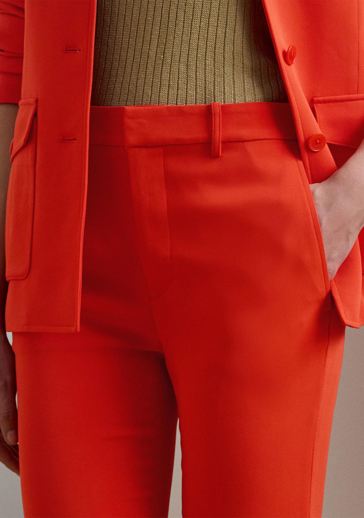 Womens Stretch Cady Cropped Pants