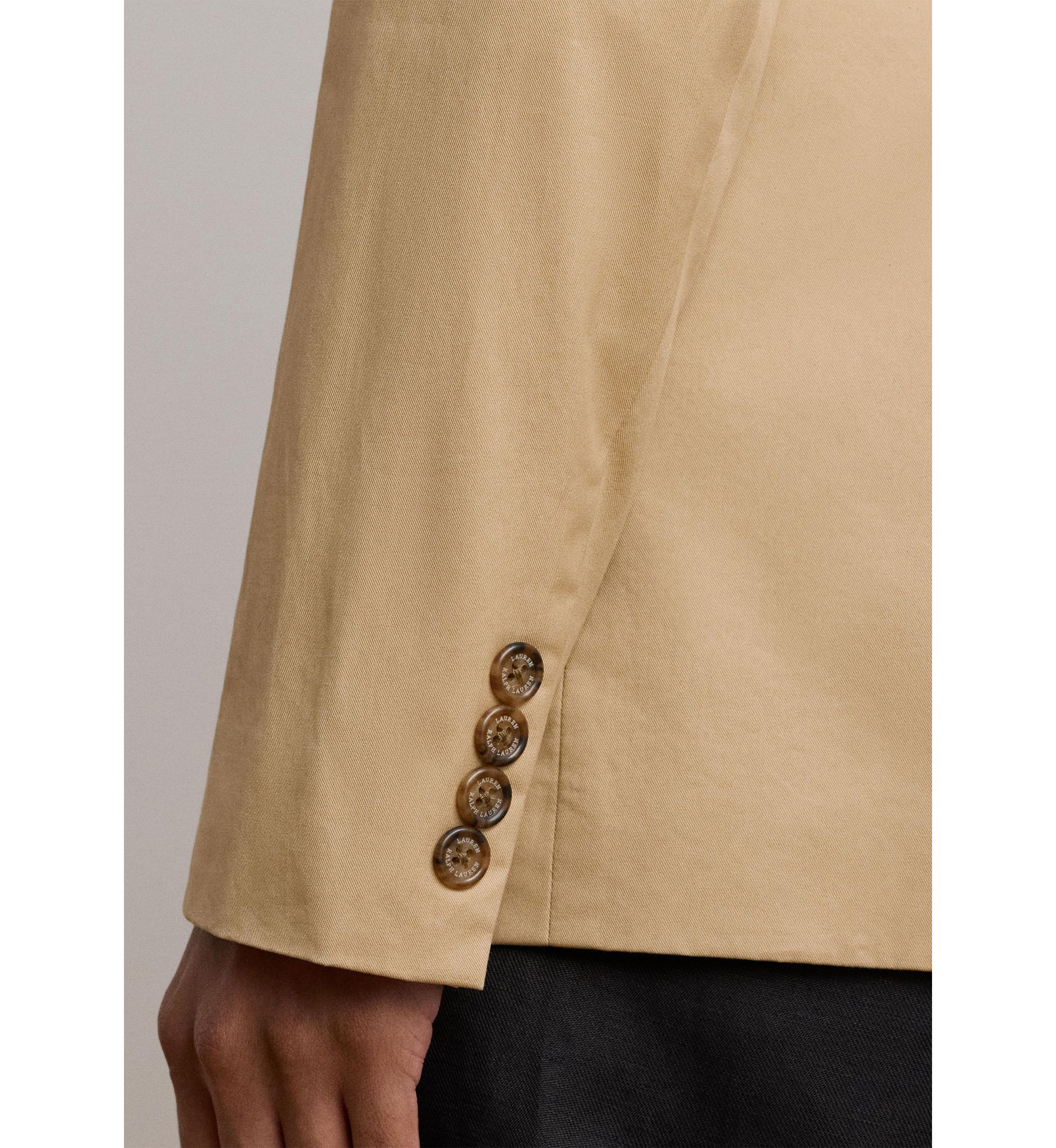 Double Breasted Cotton Twill Blazer
