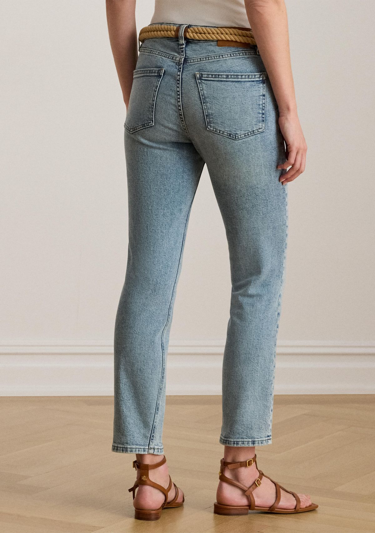 High Rise Straight Ankle Jeans