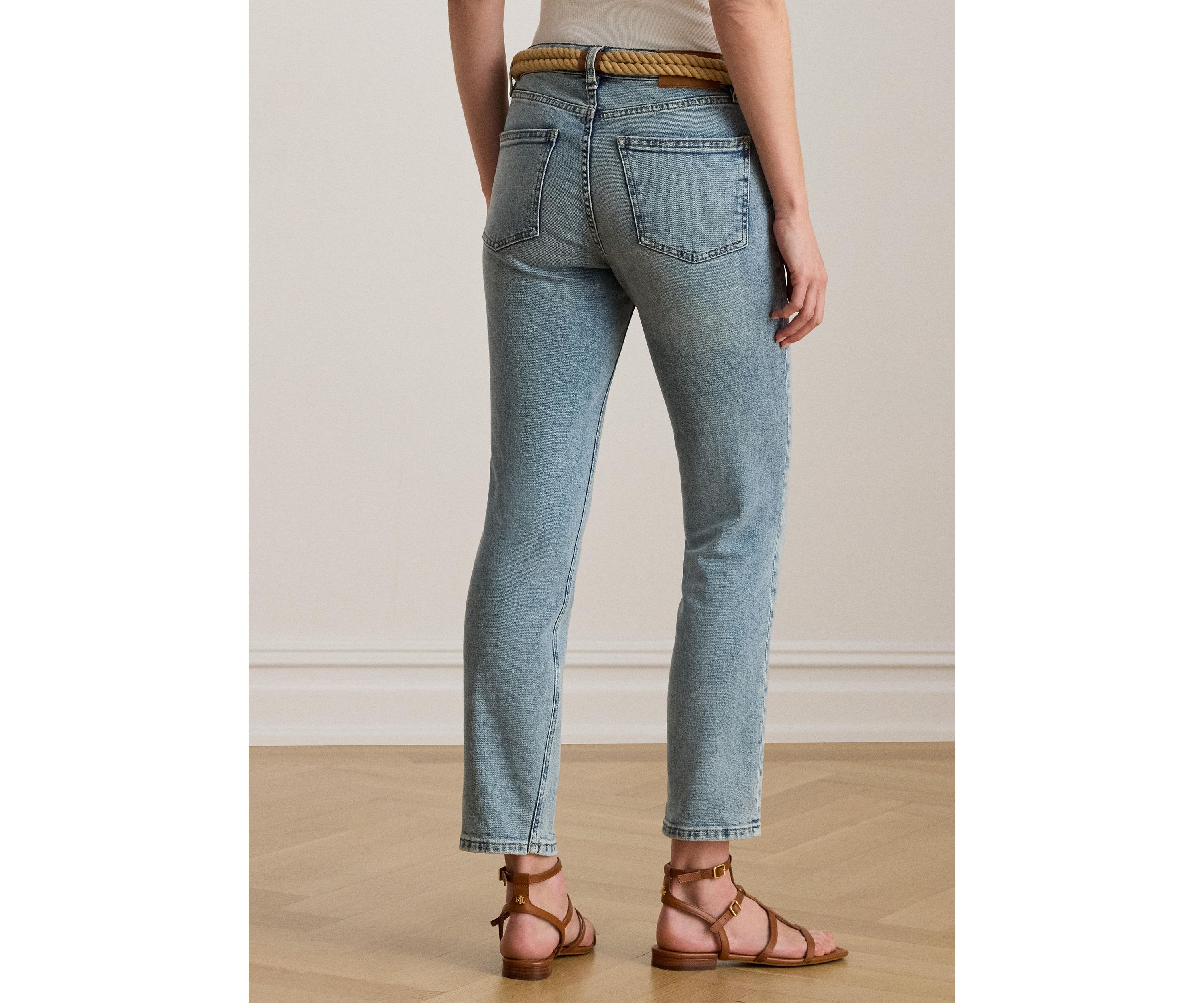 High Rise Straight Ankle Jeans