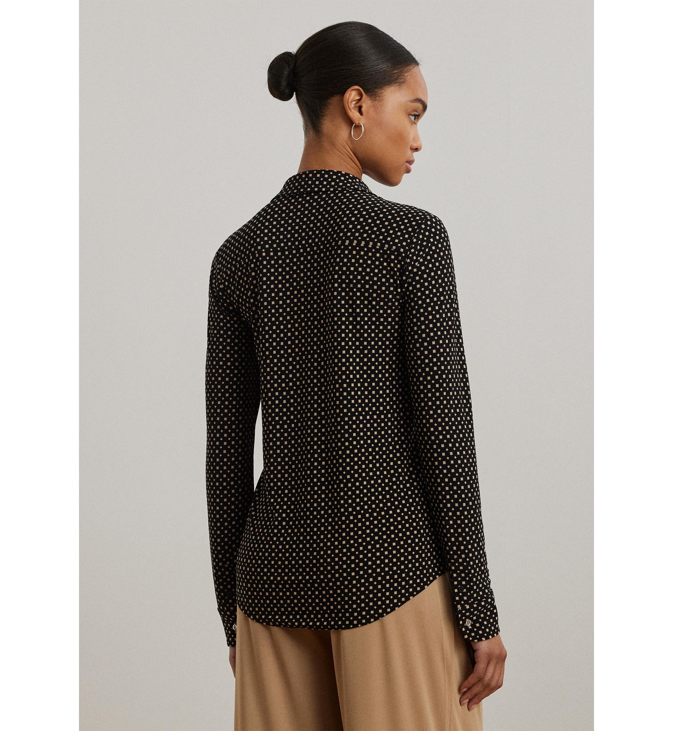 Slim Fit Geometric Print Jersey Shirt