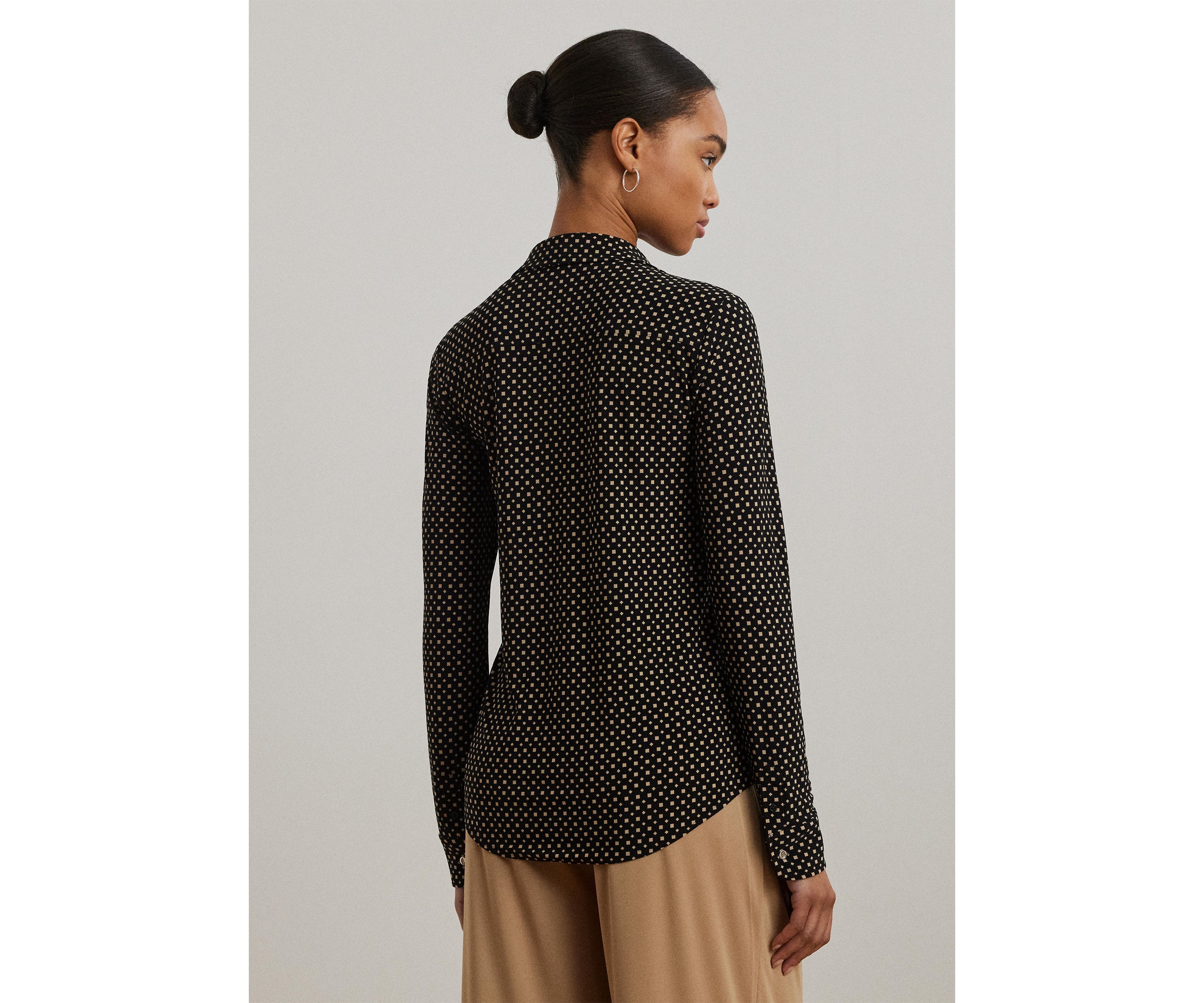 Slim Fit Geometric Print Jersey Shirt