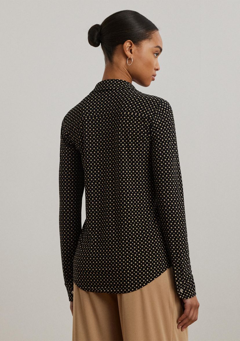 Slim Fit Geometric Print Jersey Shirt