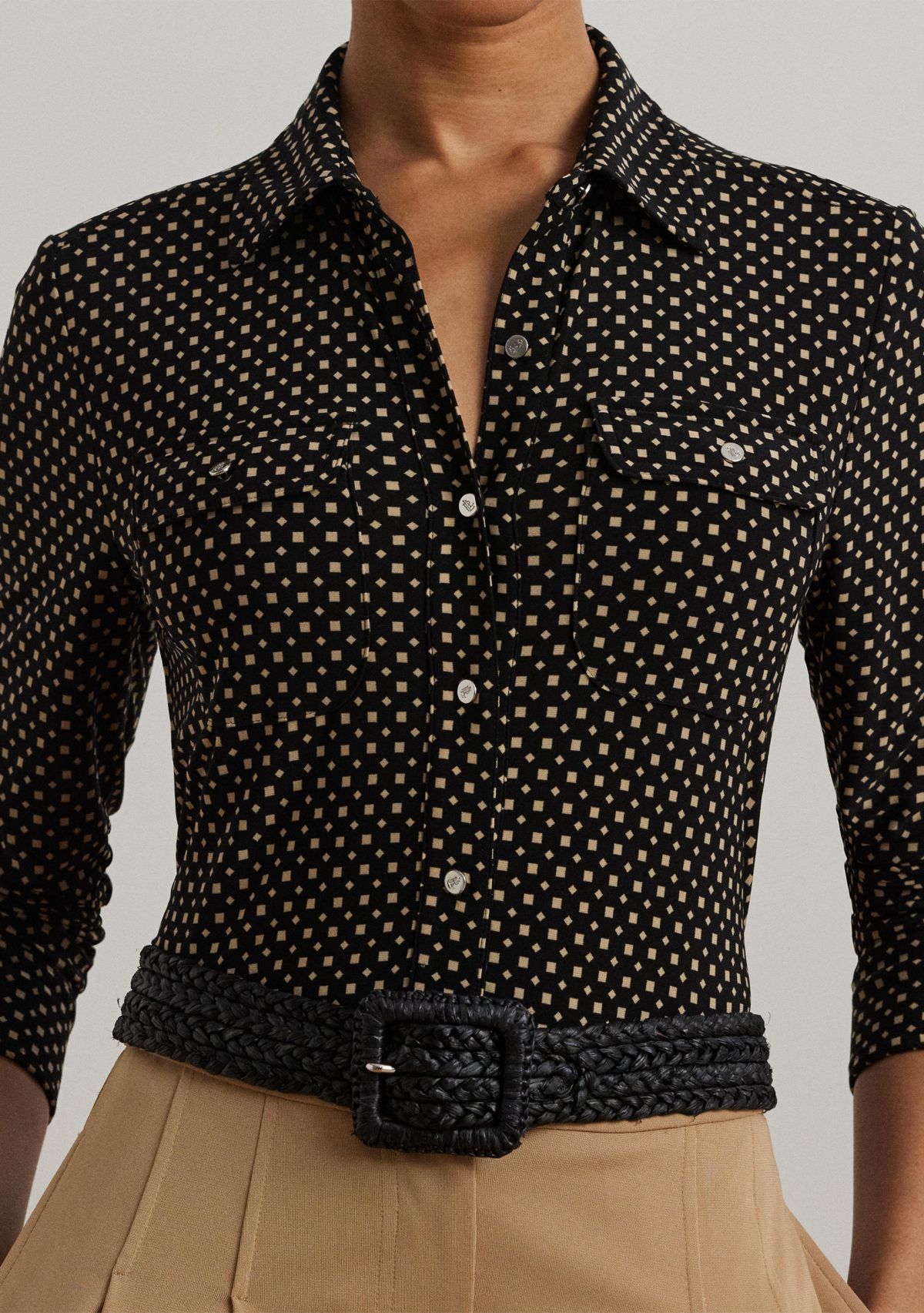 Slim Fit Geometric Print Jersey Shirt
