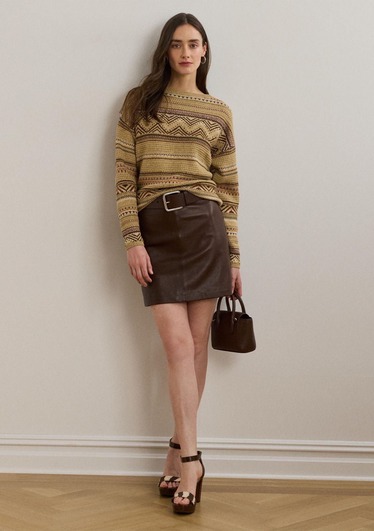 Womens Lambskin Pencil Miniskirt