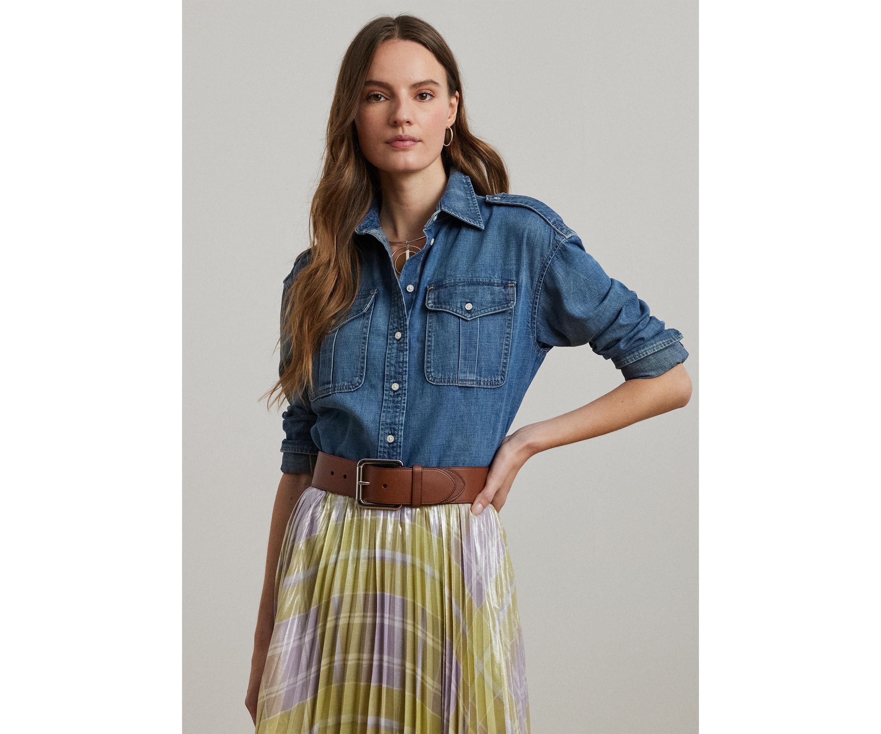 Womens Relaxed Fit Denim Shirt