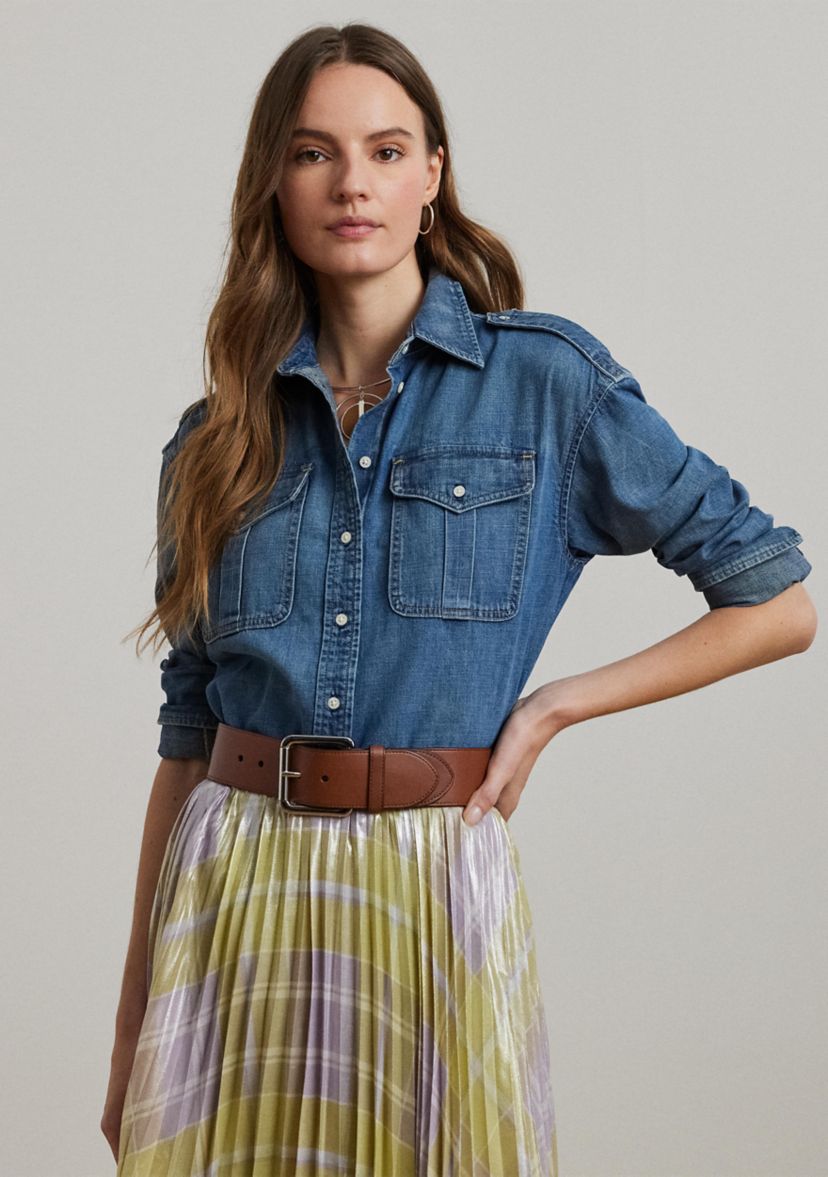 Womens Relaxed Fit Denim Shirt
