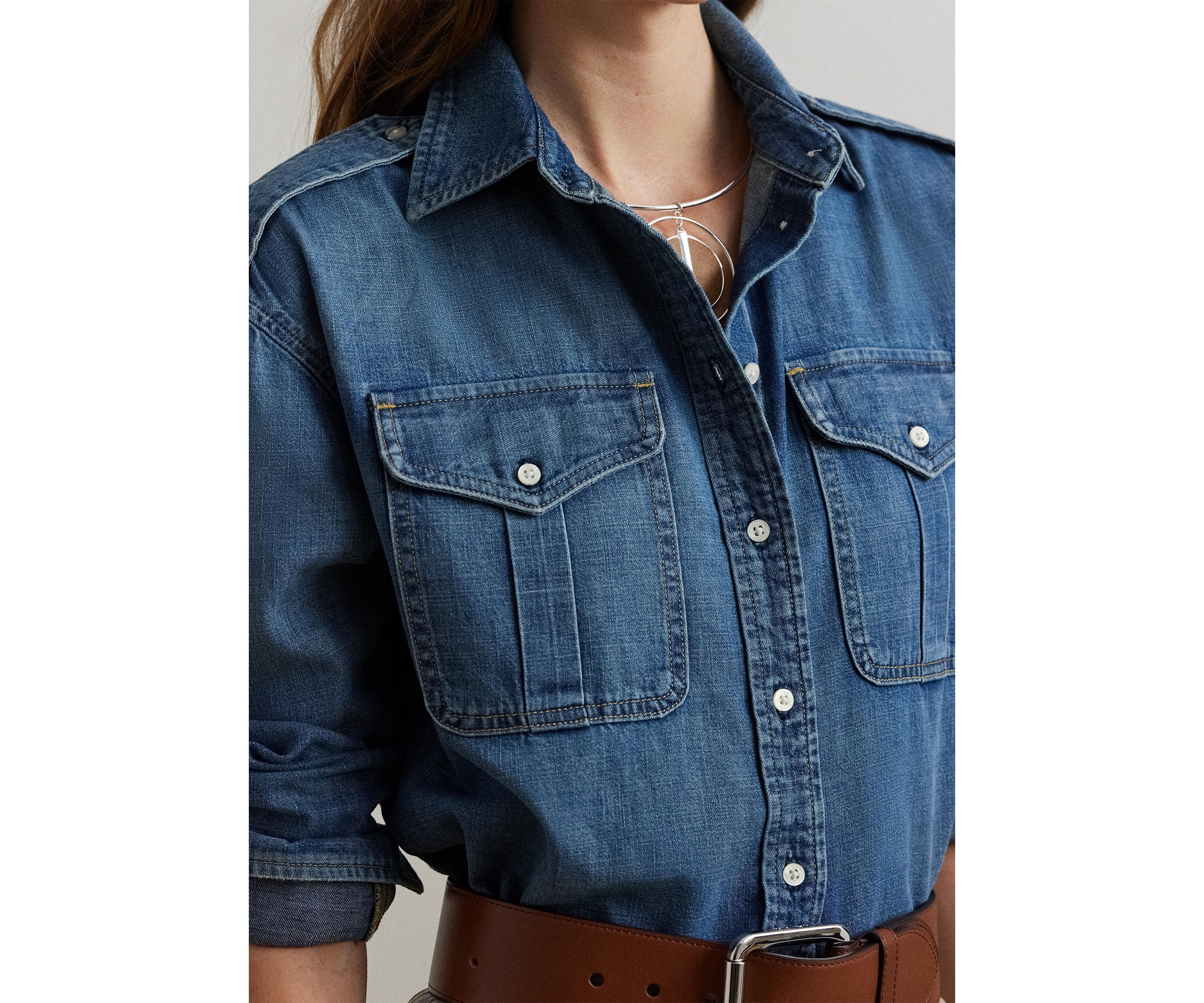 Womens Relaxed Fit Denim Shirt