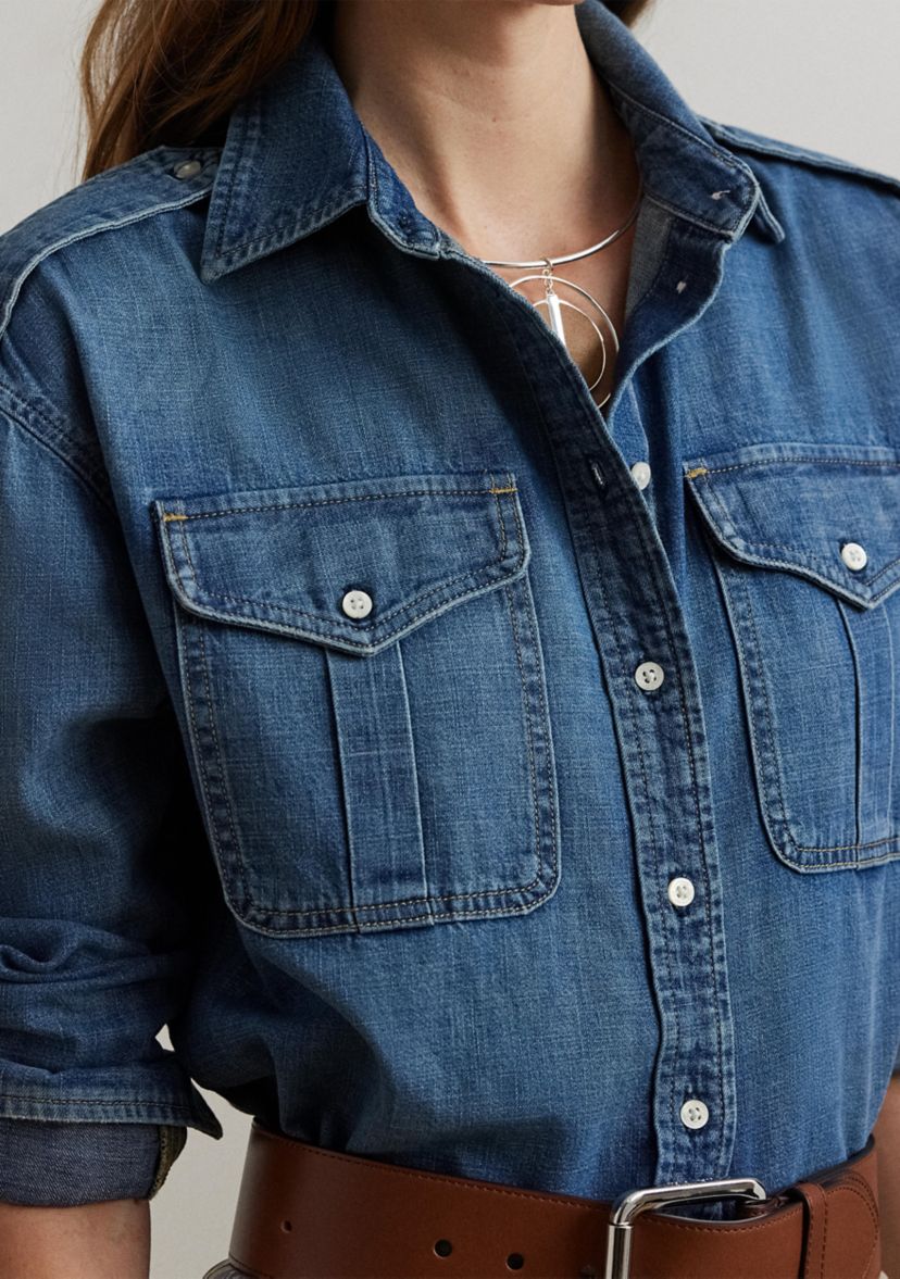 Womens Relaxed Fit Denim Shirt