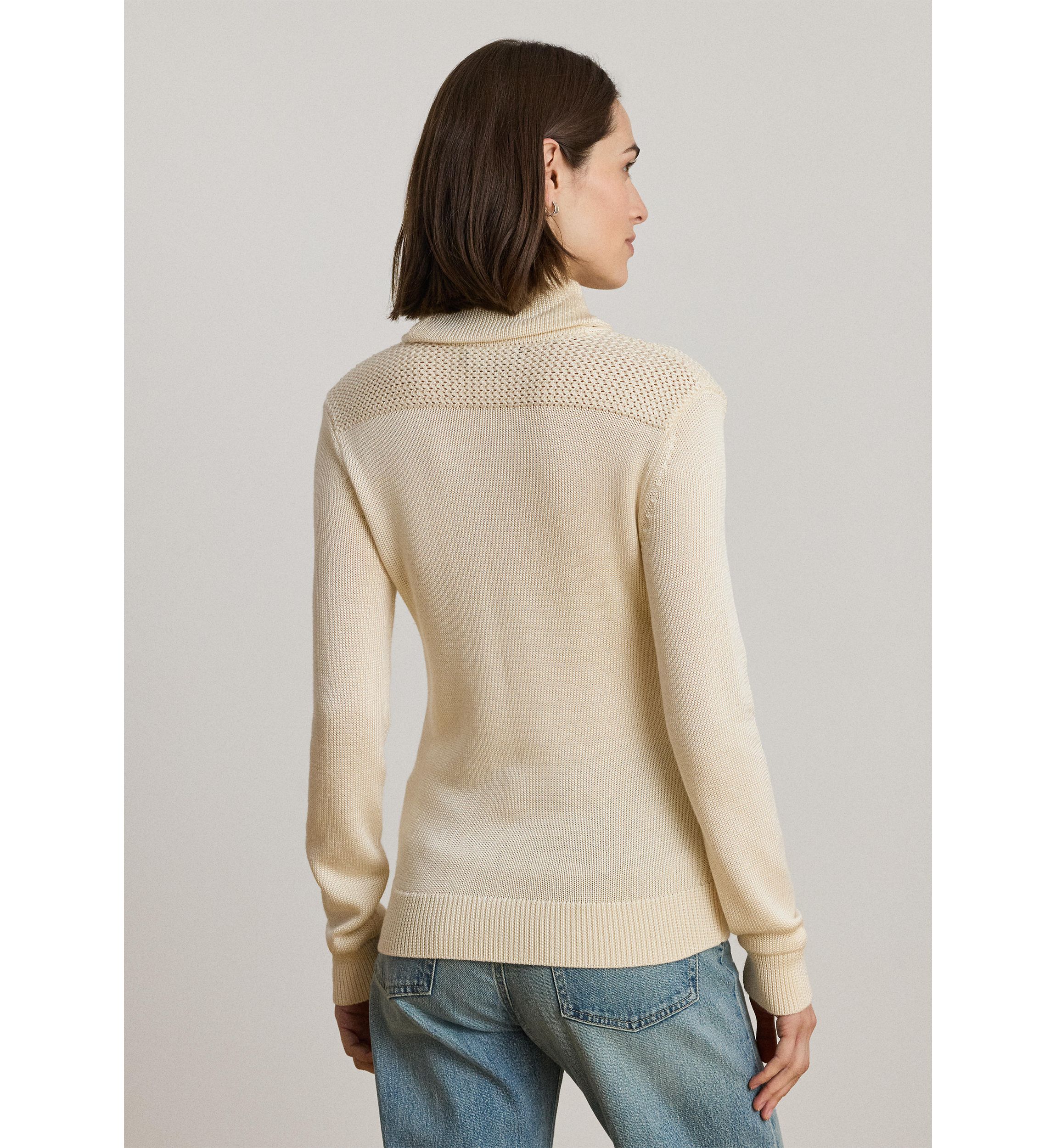 Buckle-Trim Cotton-Blend Sweater