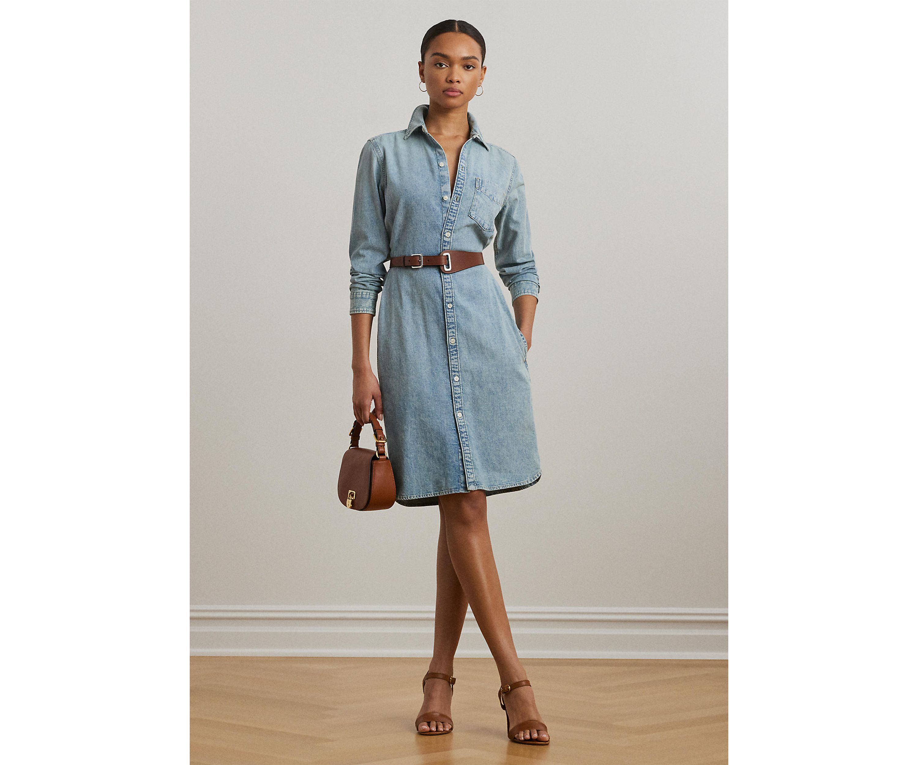 Belted Denim Shirtdress