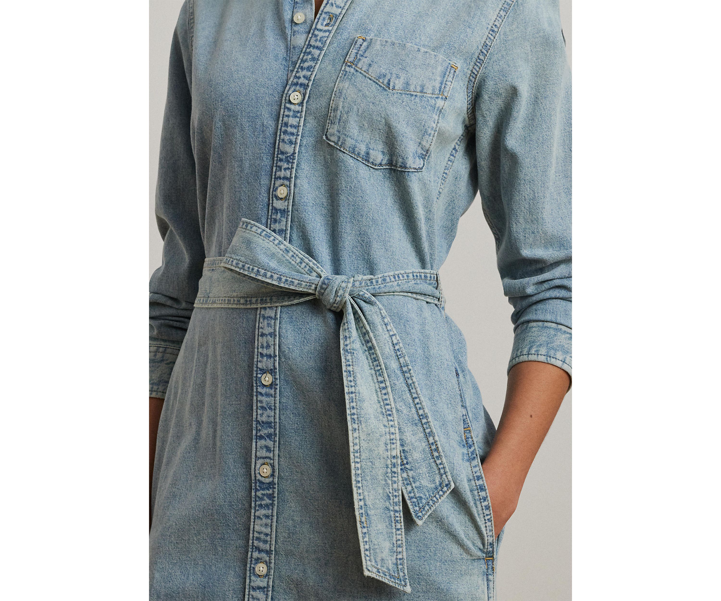 Belted Denim Shirtdress