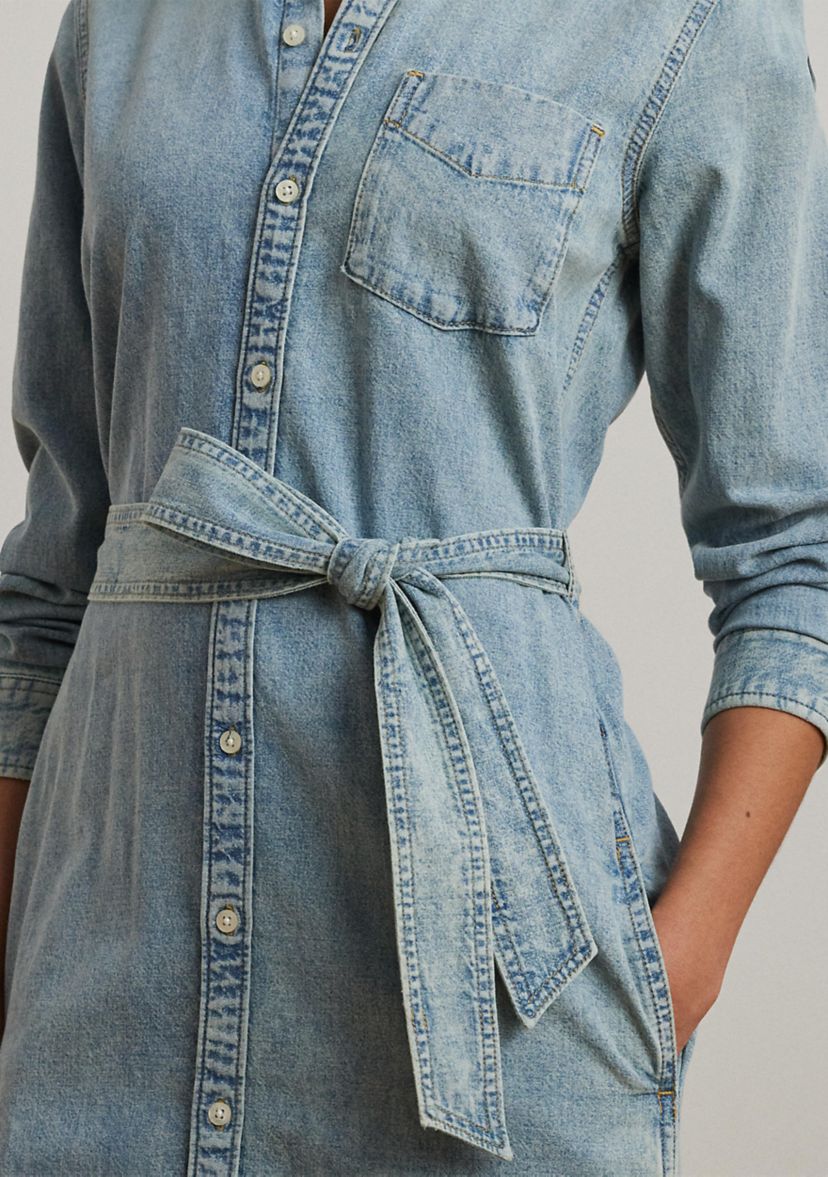 Belted Denim Shirtdress