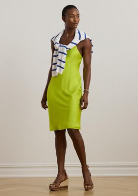 Lauren Ralph Lauren Women's Featherweight Charmeuse Slip Dress, Lime, 4
