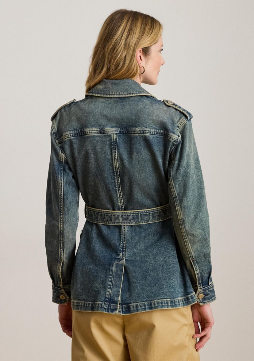 Womens Belted Denim Field Jacket