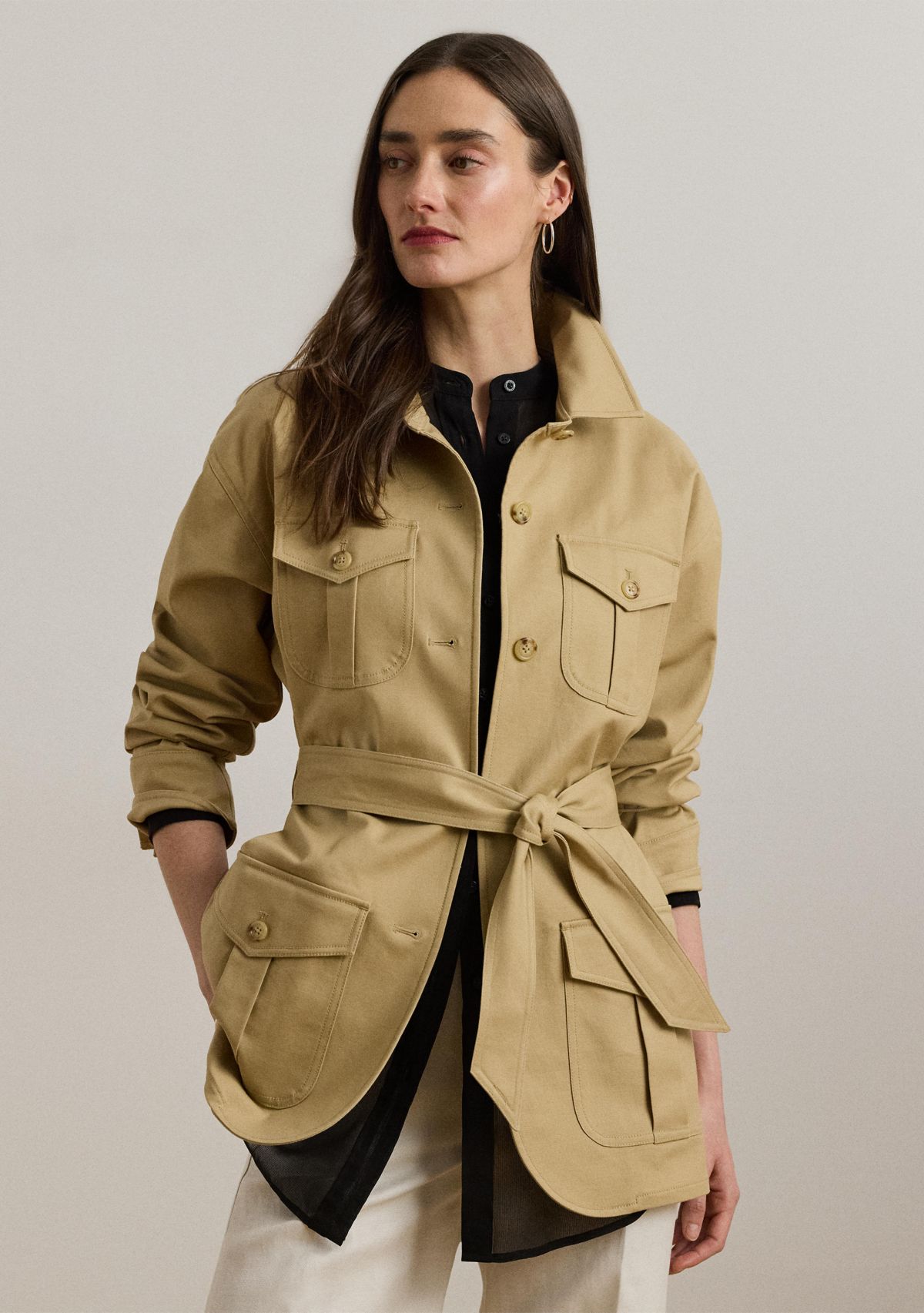 Womens Double Faced Stretch Cotton Field Jacket