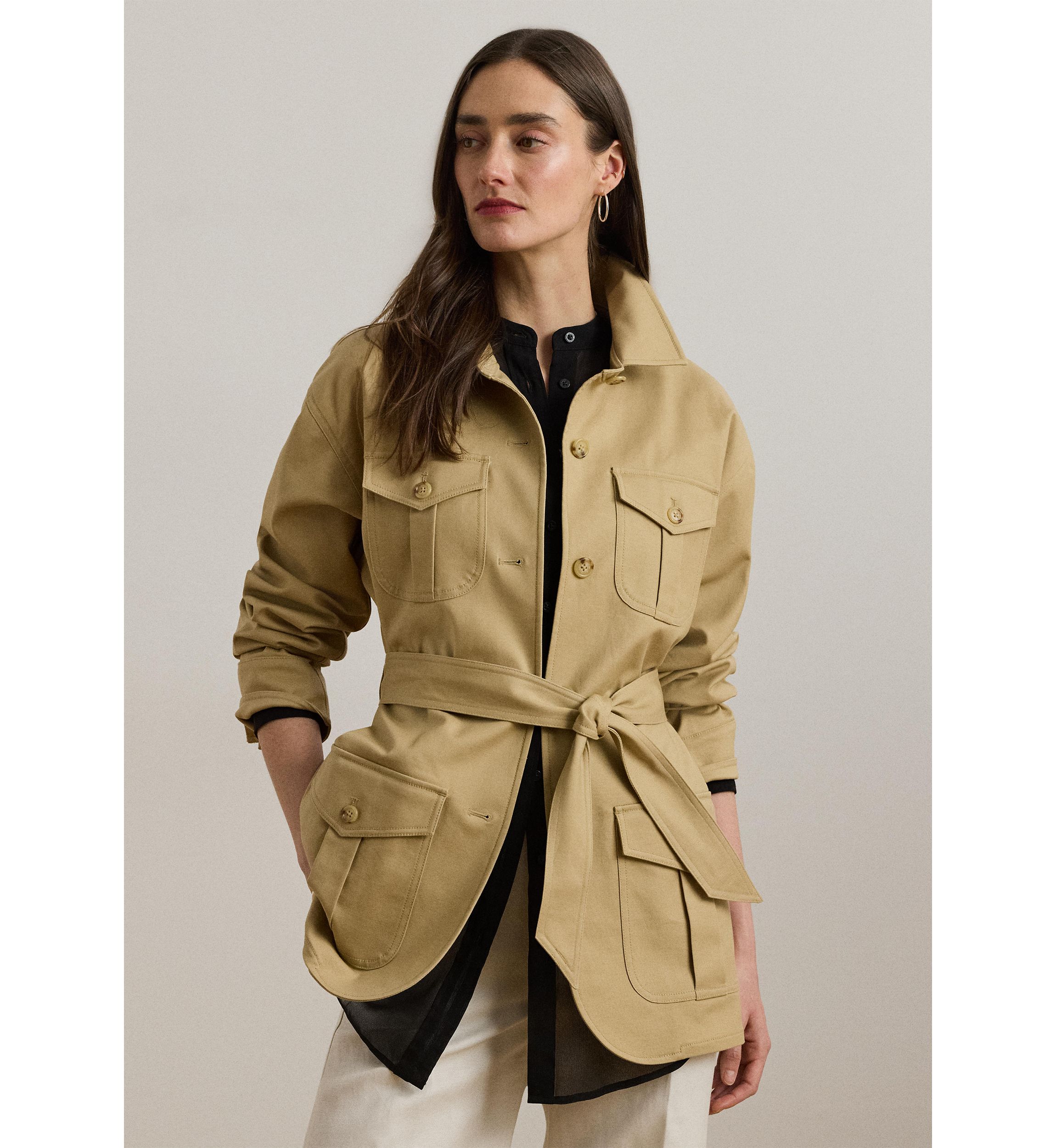 Womens Double Faced Stretch Cotton Field Jacket