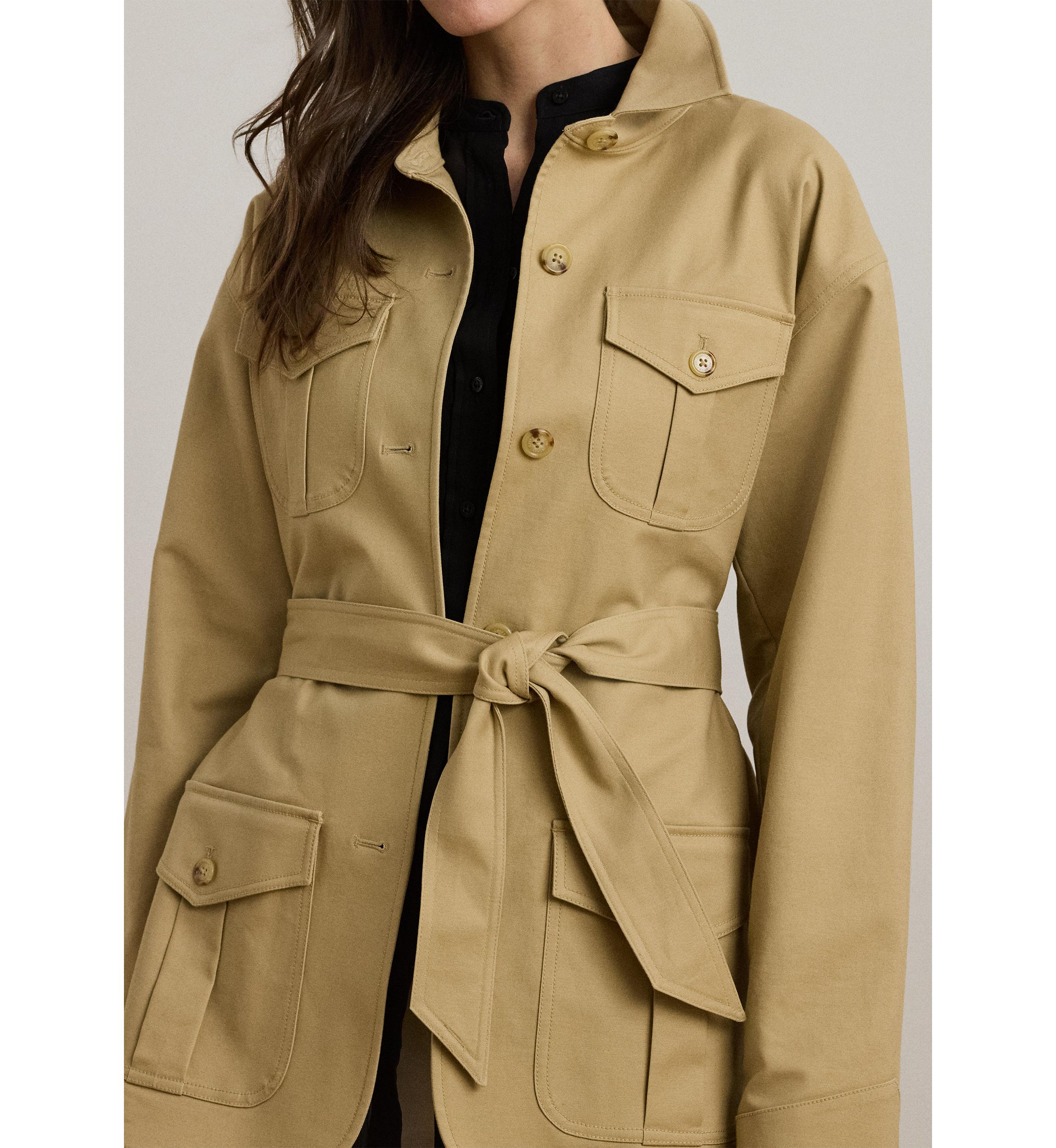 Womens Double Faced Stretch Cotton Field Jacket