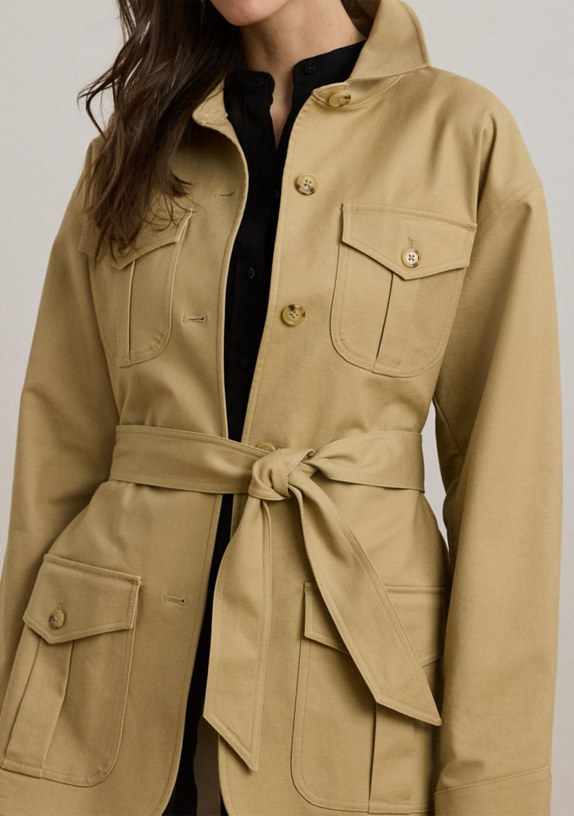 Womens Double Faced Stretch Cotton Field Jacket