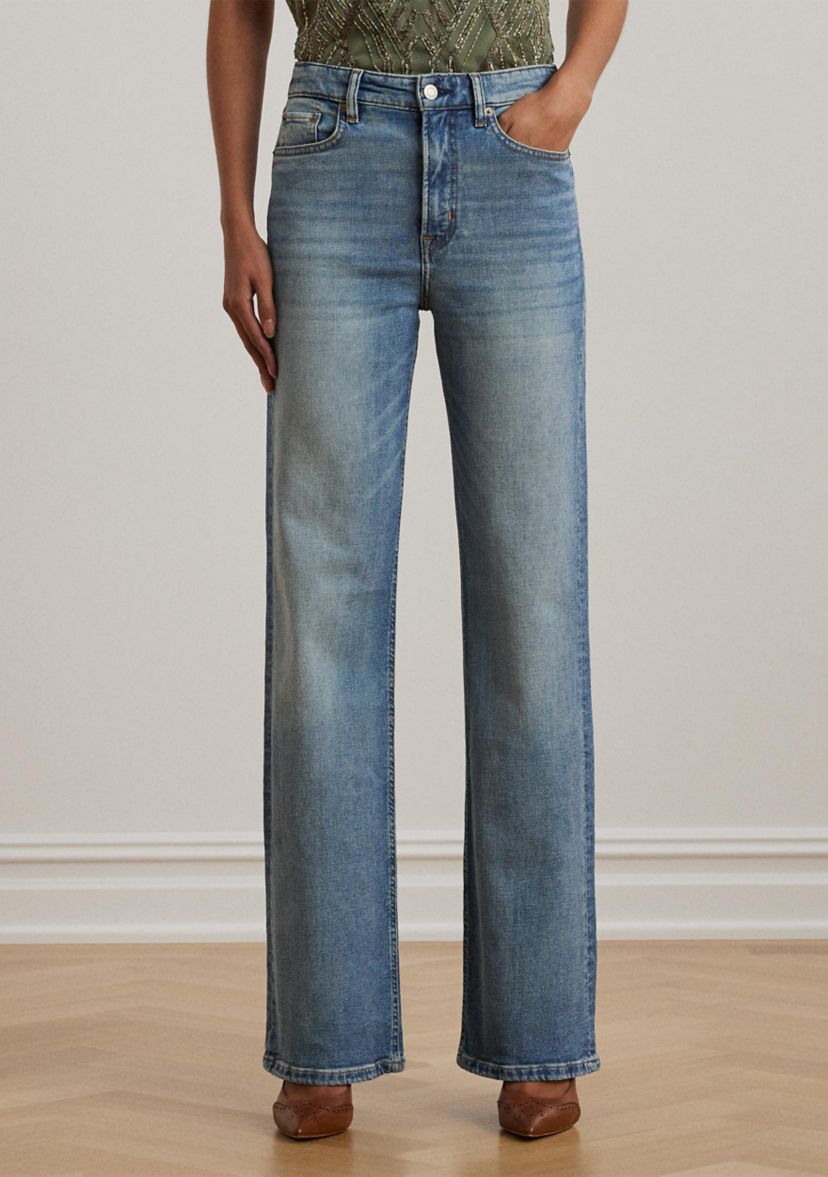 Womens High-Rise Wide-Leg Jeans