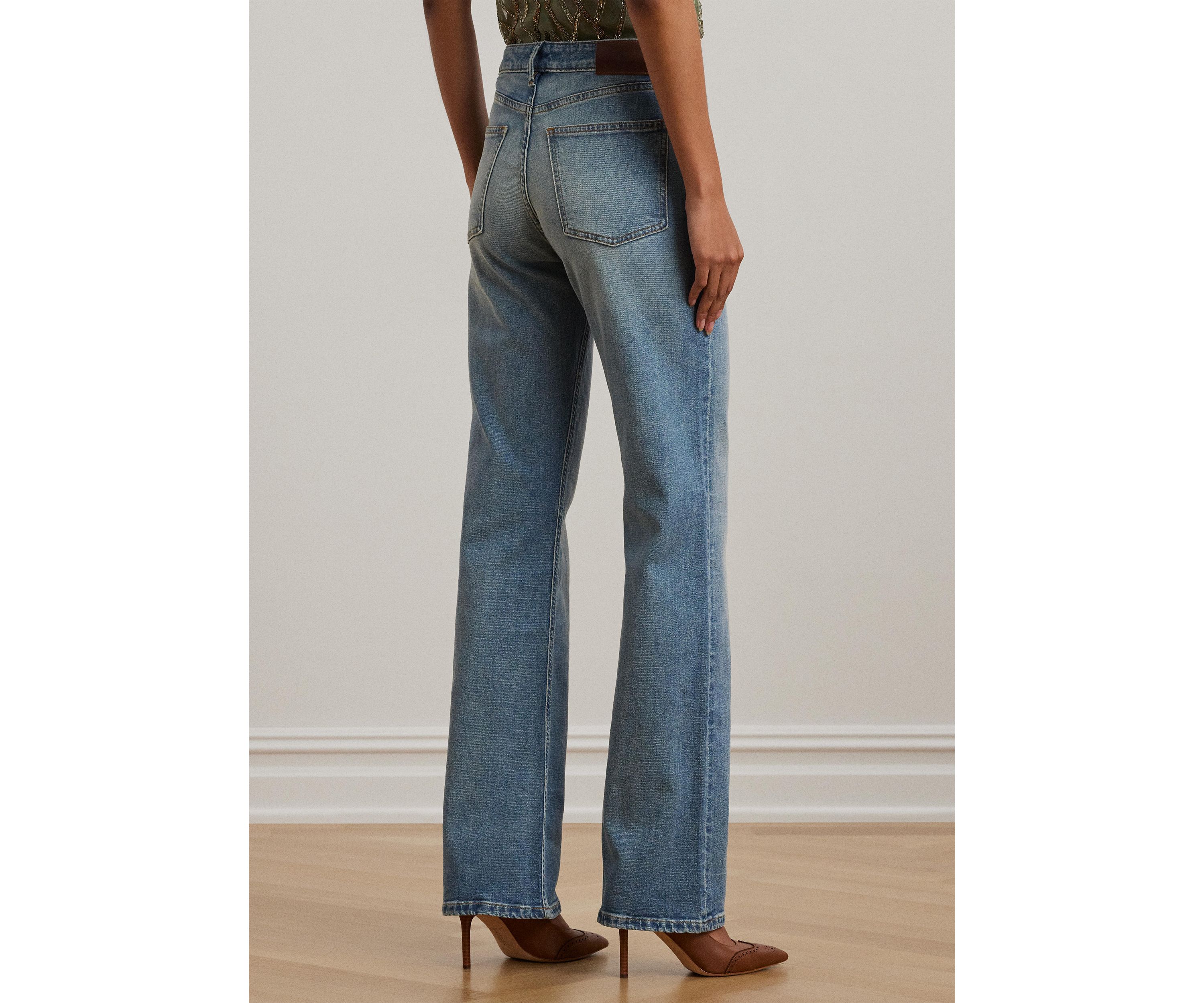 Womens High-Rise Wide-Leg Jeans