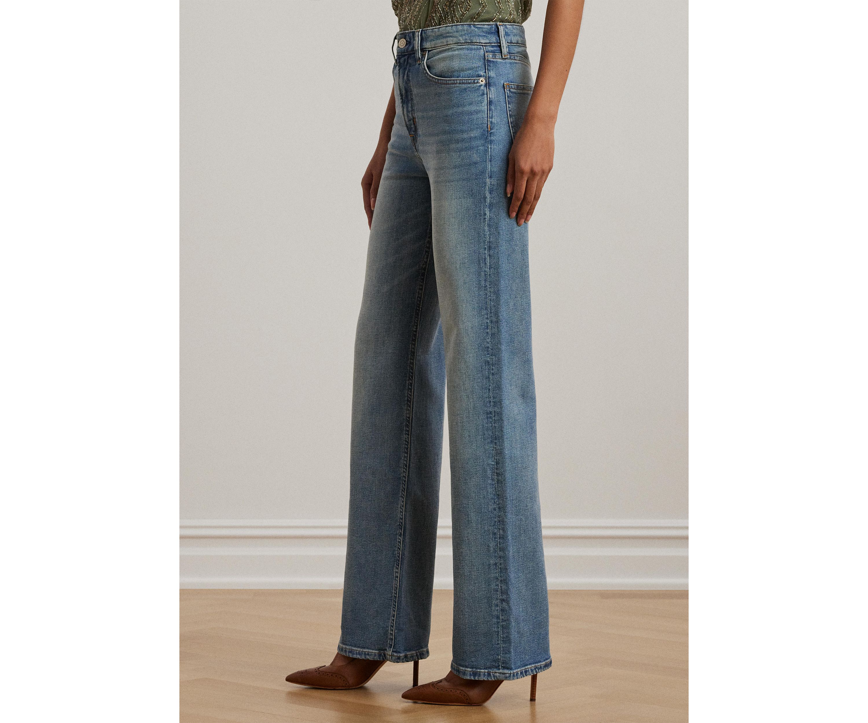 Womens High-Rise Wide-Leg Jeans