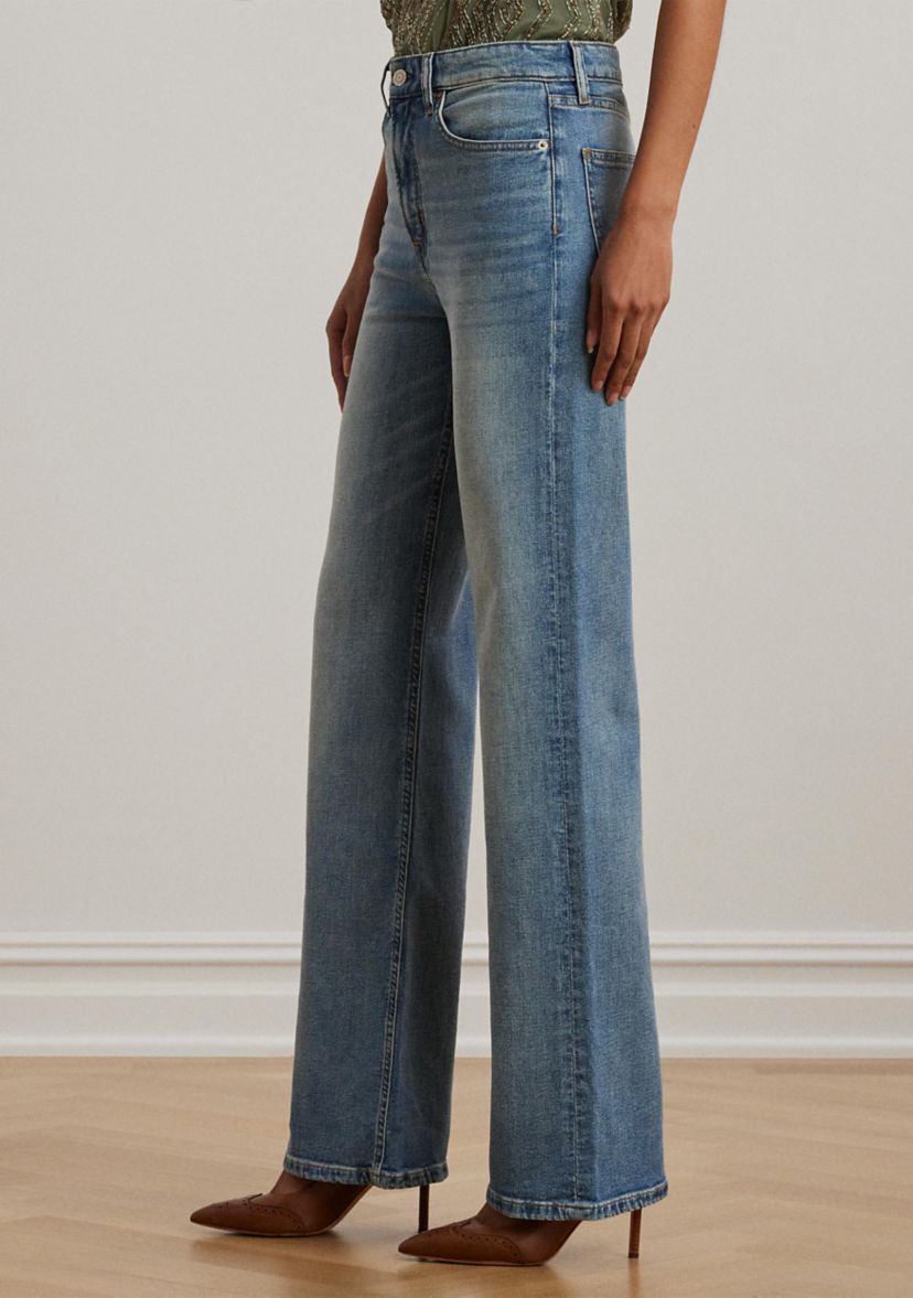 Womens High-Rise Wide-Leg Jeans