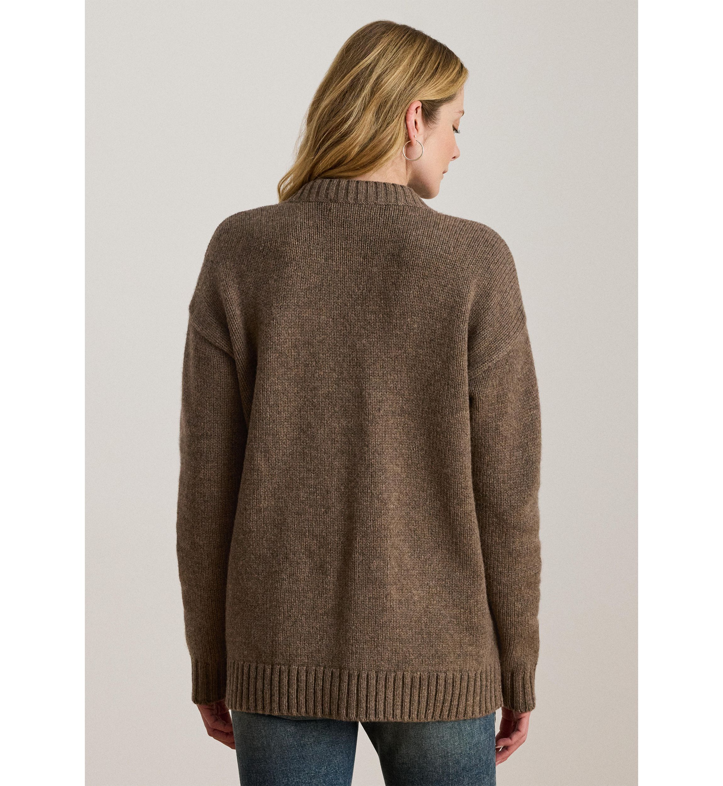 Womens Wool-Blend V-Neck Cardigan