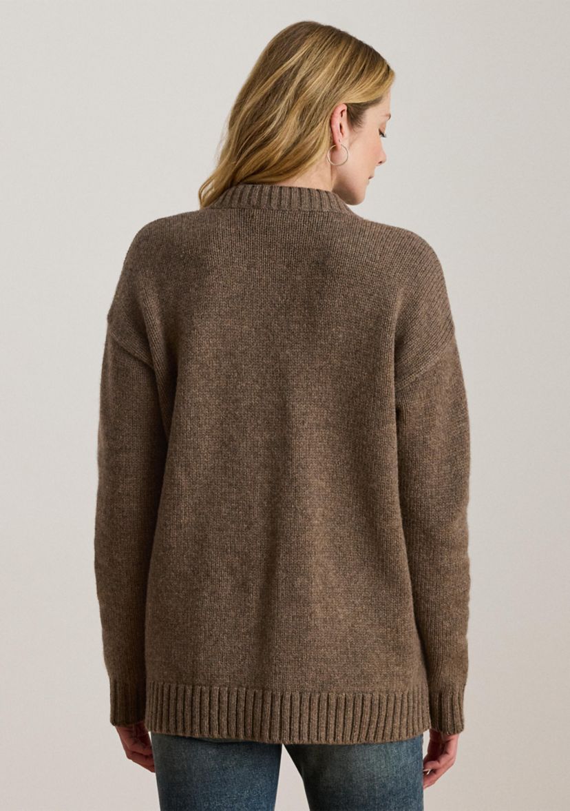 Womens Wool-Blend V-Neck Cardigan
