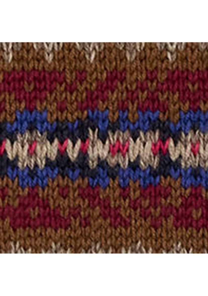 Womens Fair Isle Cotton-Linen V-Neck Sweater
