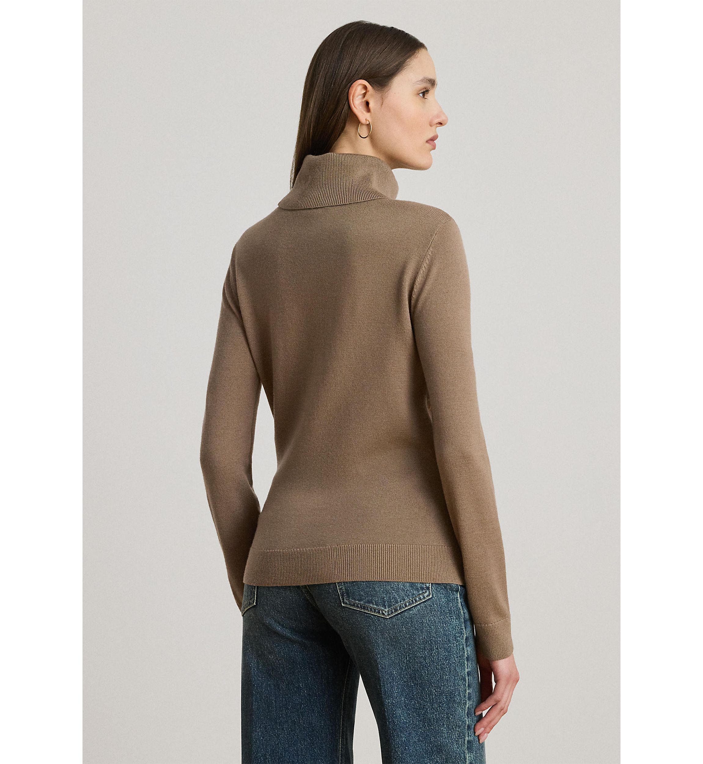 Geo-Print Wool-Blend Turtleneck Sweater
