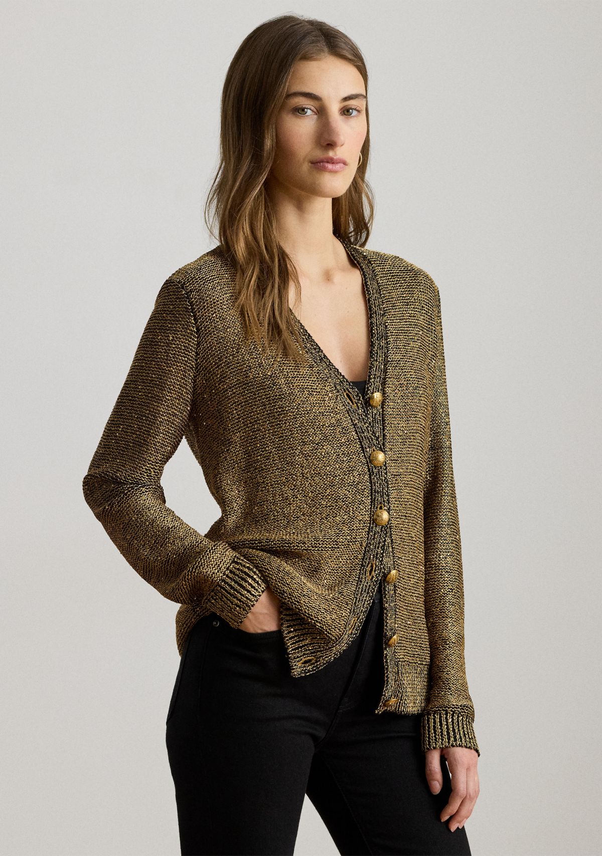 Sequined Linen-Blend Cardigan