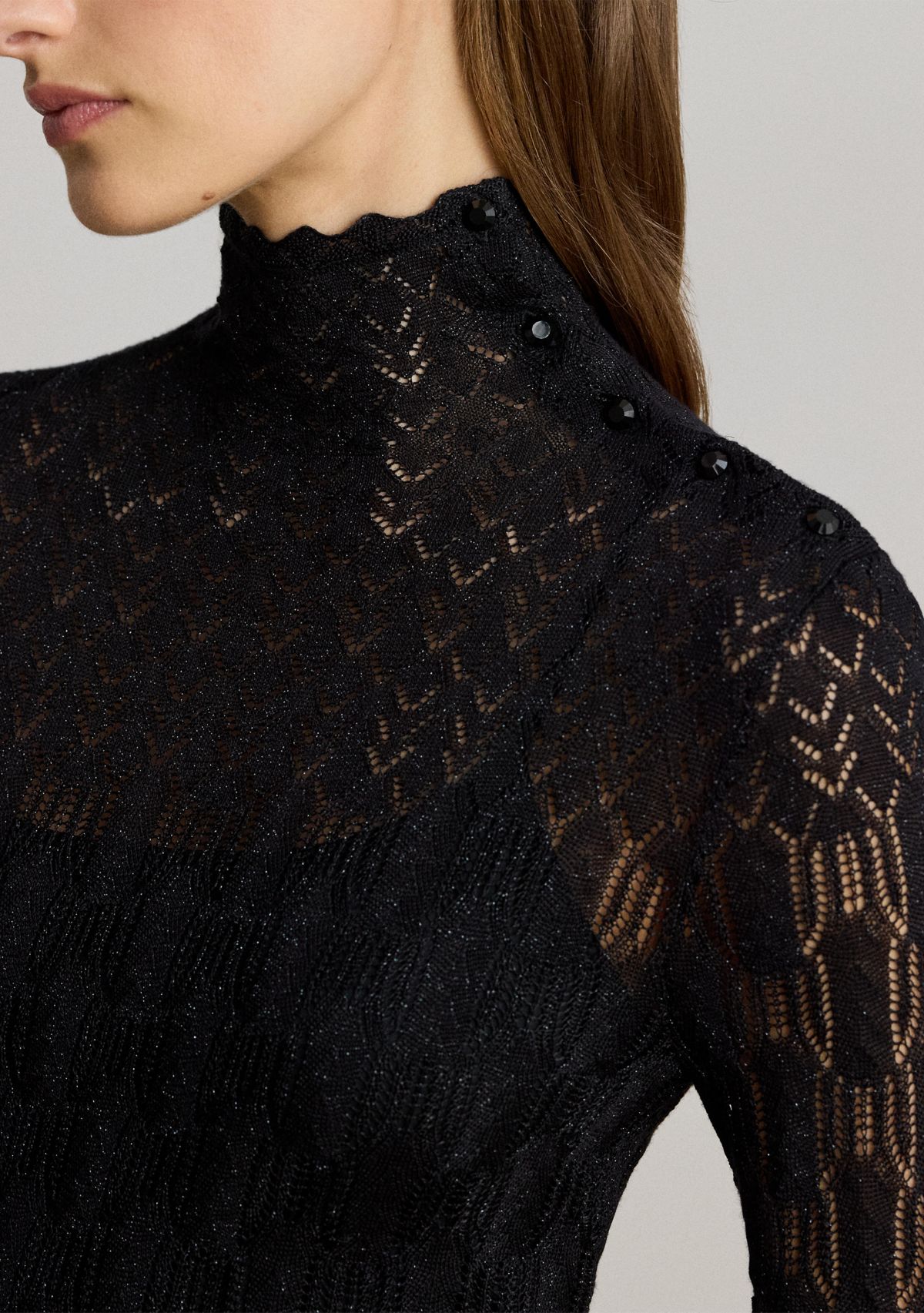 Womens Pointelle Knit Turtleneck Sweater Dress