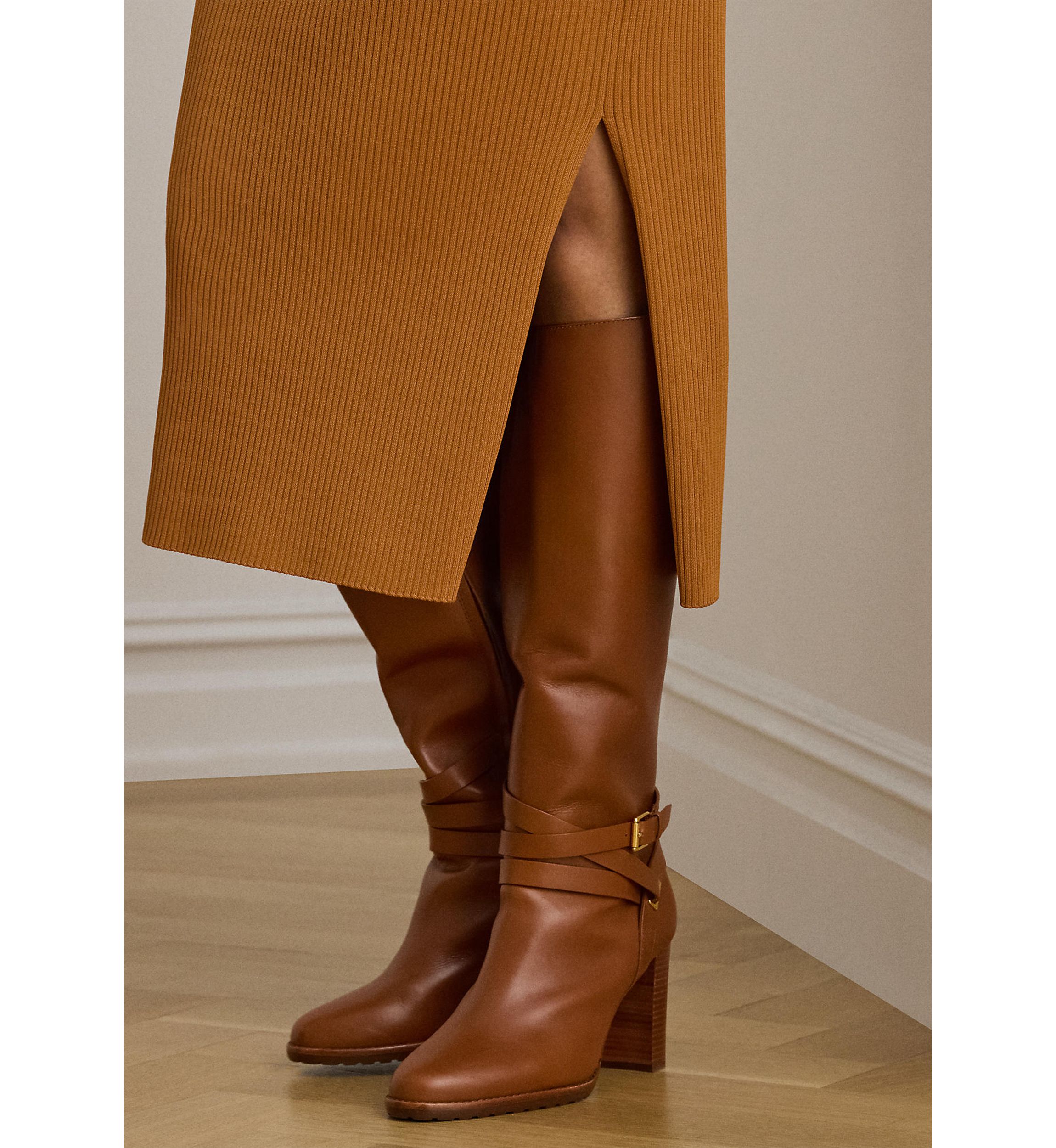 Rib-Knit Pencil Midi Skirt