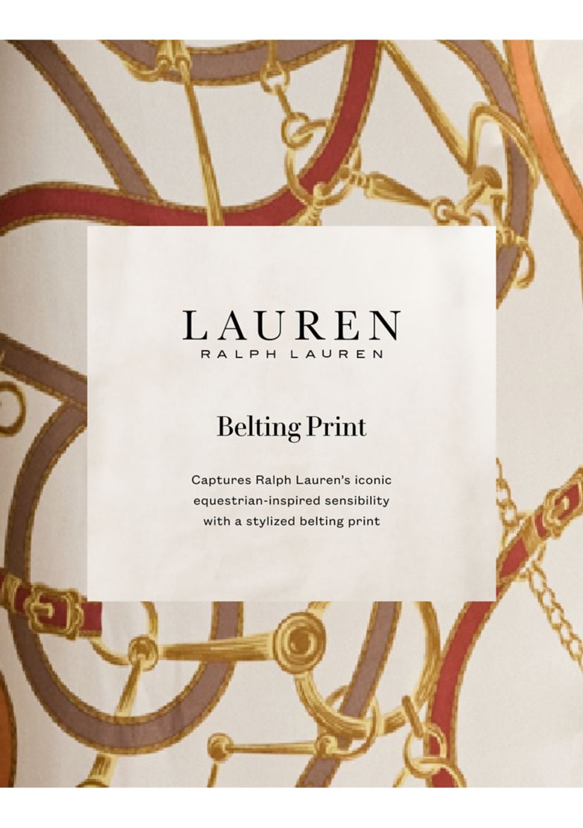 Belting-Print Twill Shirtdress