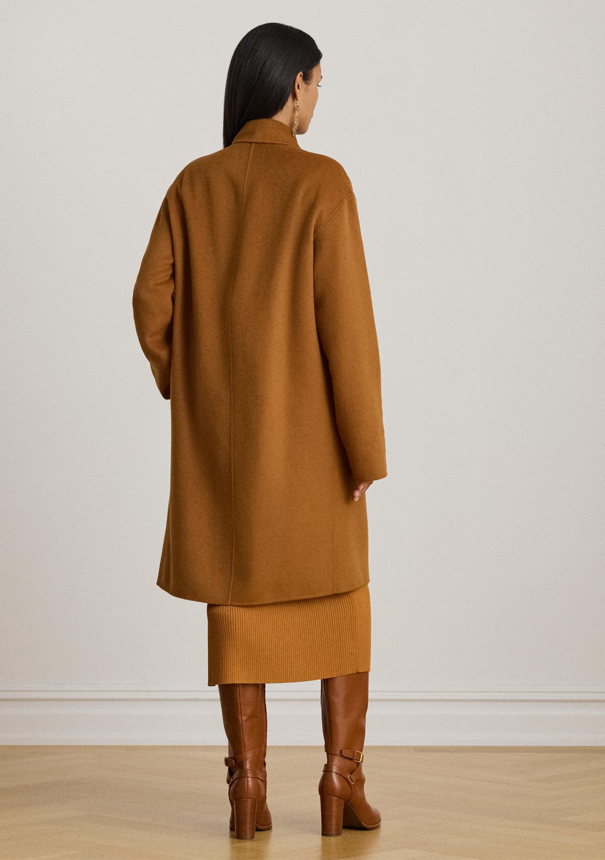 Double-Breasted Wool-Blend Cocoon Coat