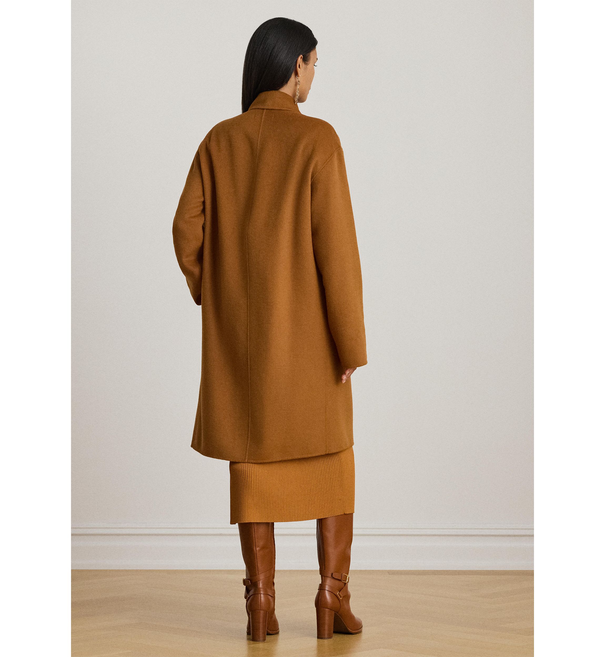 Double-Breasted Wool-Blend Cocoon Coat