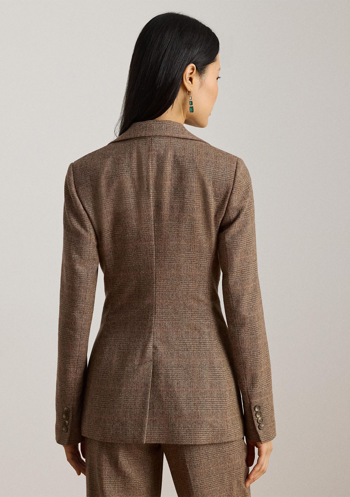 Womens Glen Plaid Cotton-Blend Blazer