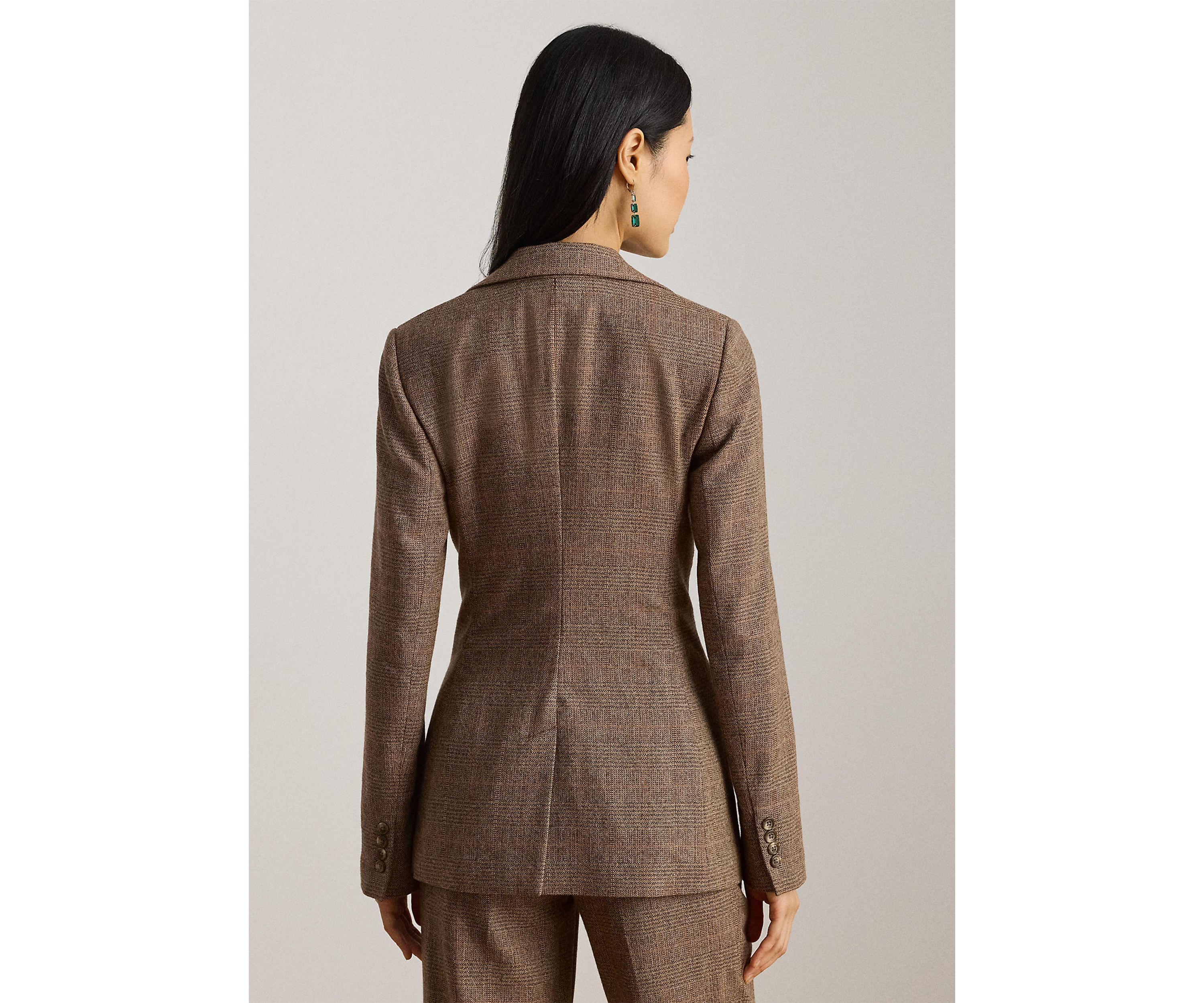 Womens Glen Plaid Cotton-Blend Blazer