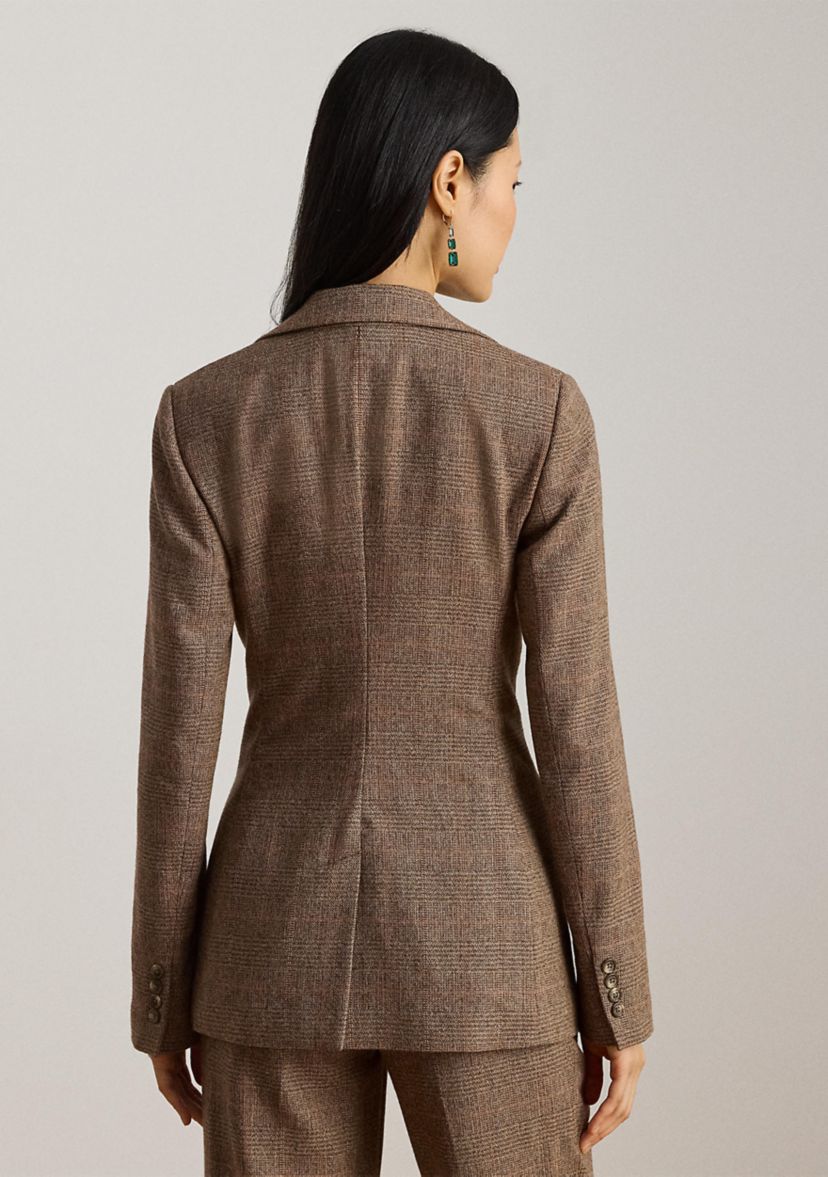Womens Glen Plaid Cotton-Blend Blazer