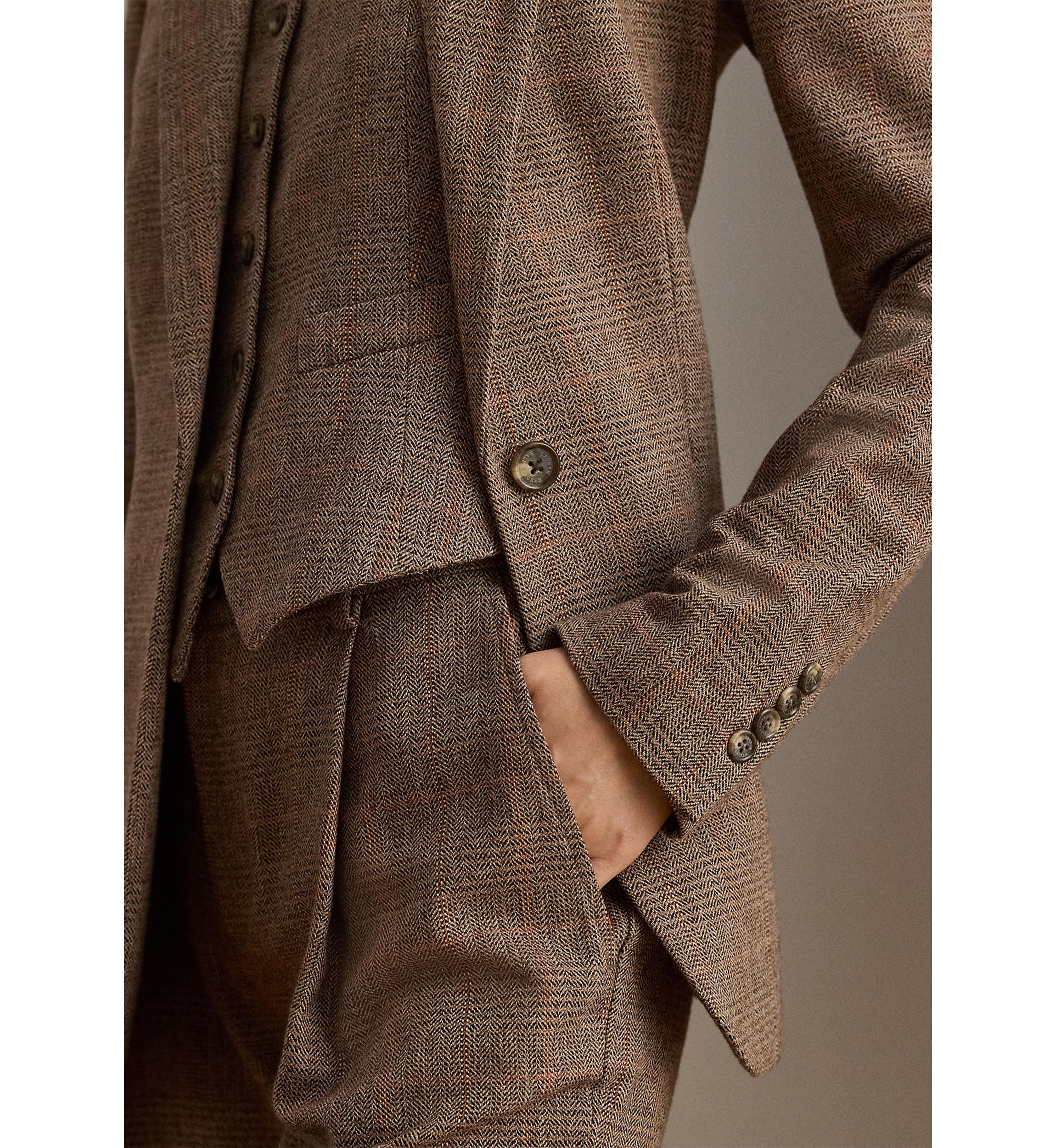 Womens Glen Plaid Cotton-Blend Blazer