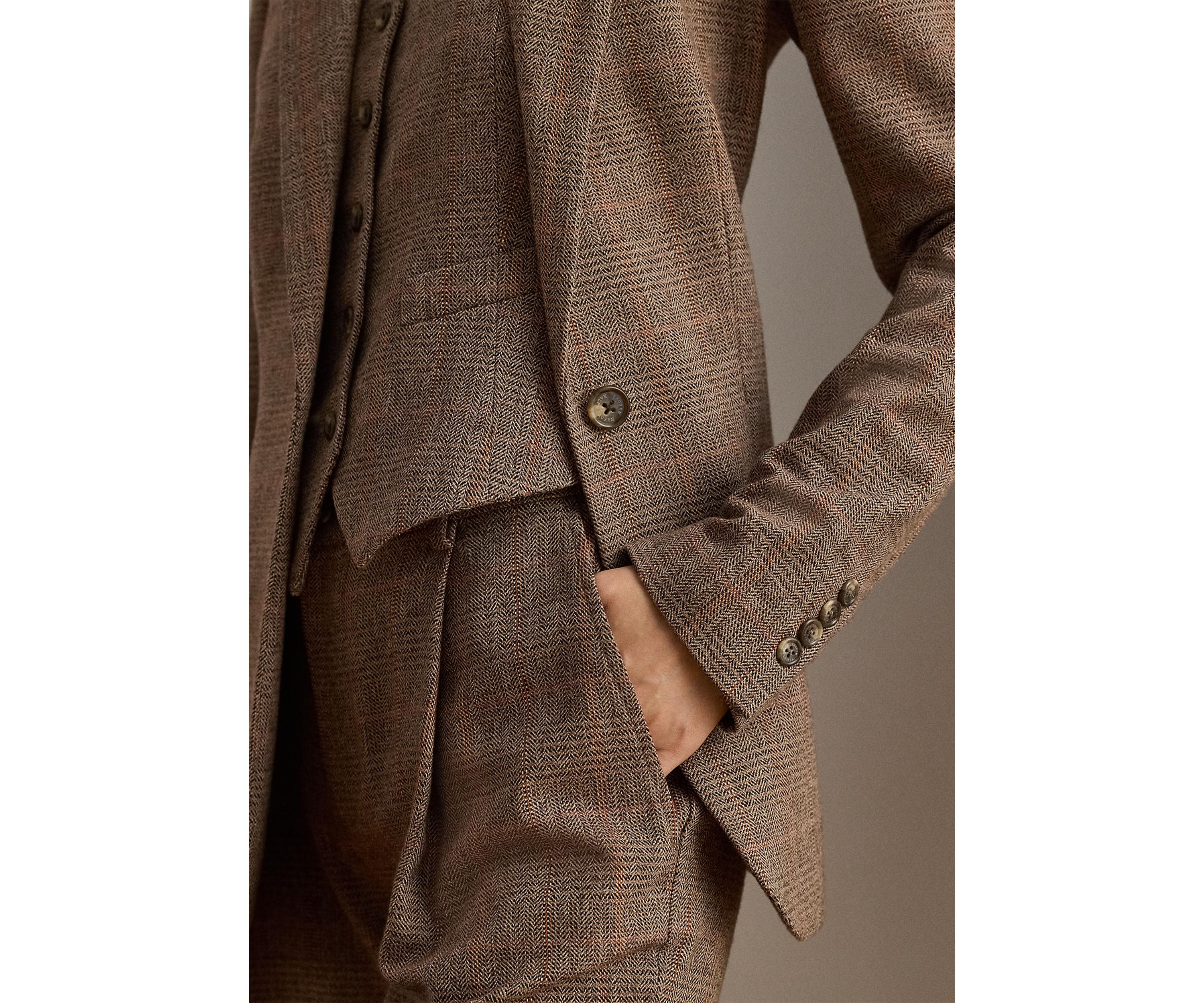 Womens Glen Plaid Cotton-Blend Blazer