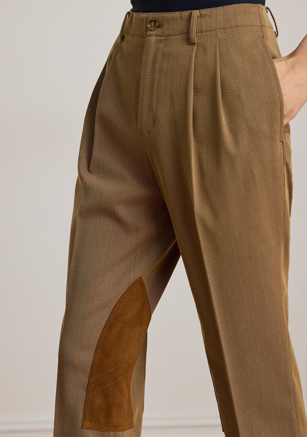 Suede-Trim Bi-Stretch Jodhpur Pants