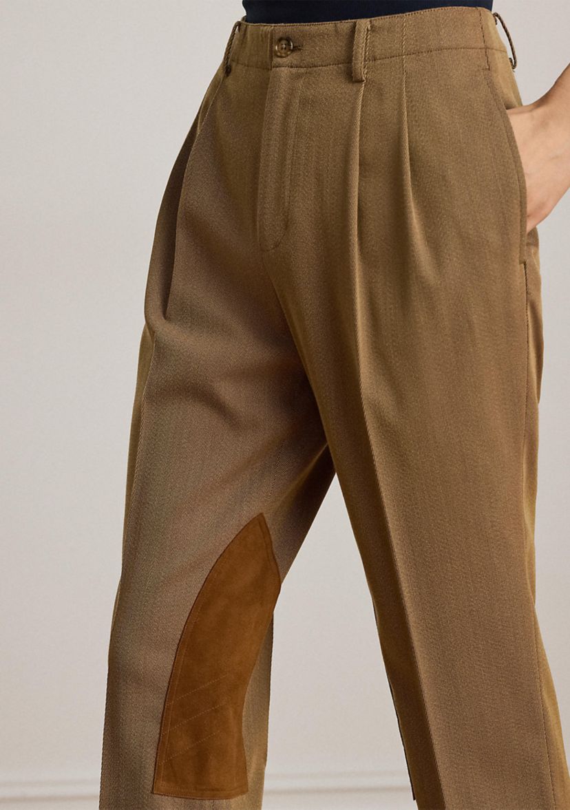 Suede-Trim Bi-Stretch Jodhpur Pants