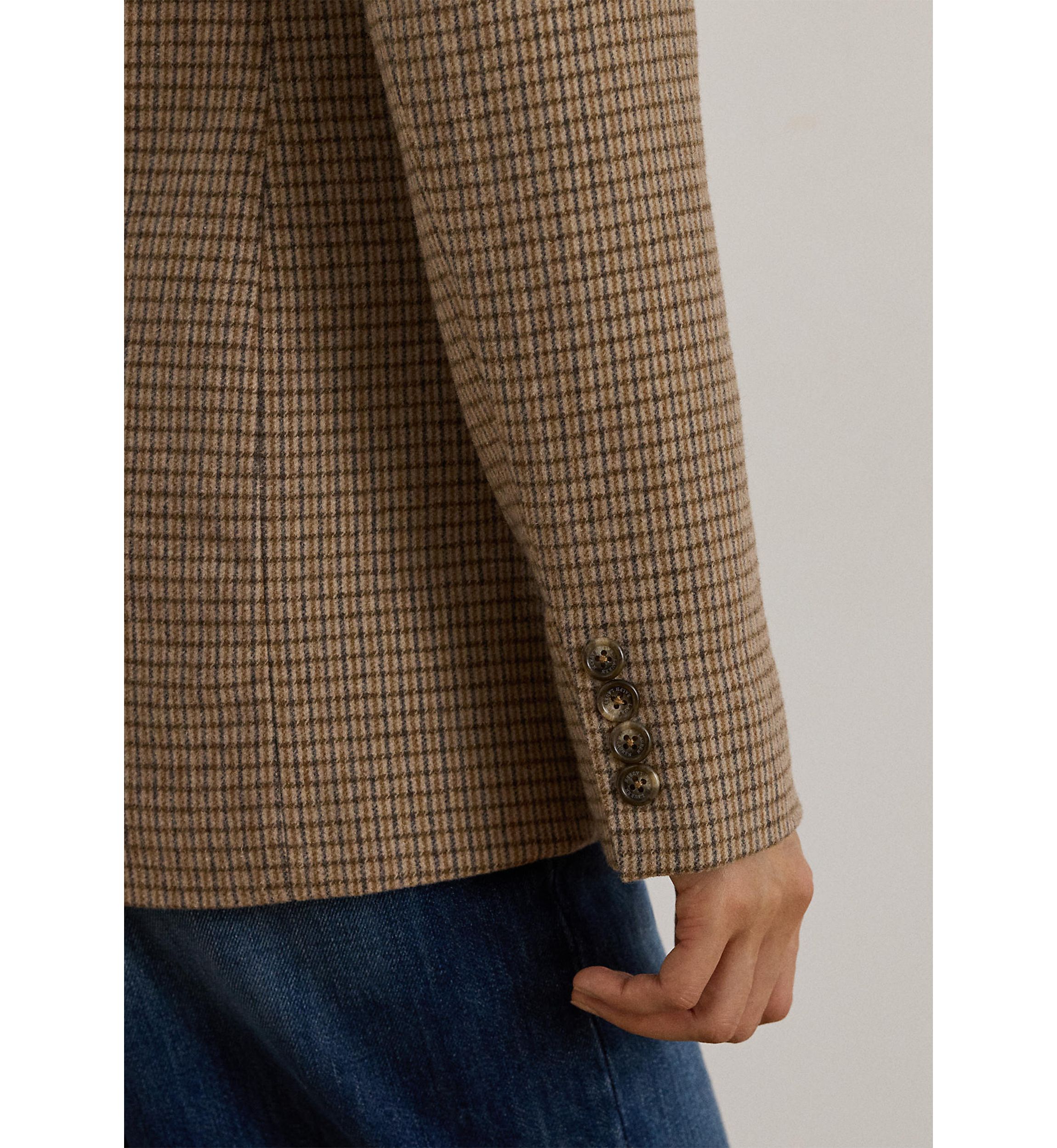 Womens Double-Breasted Wool-Blend Twill Blazer