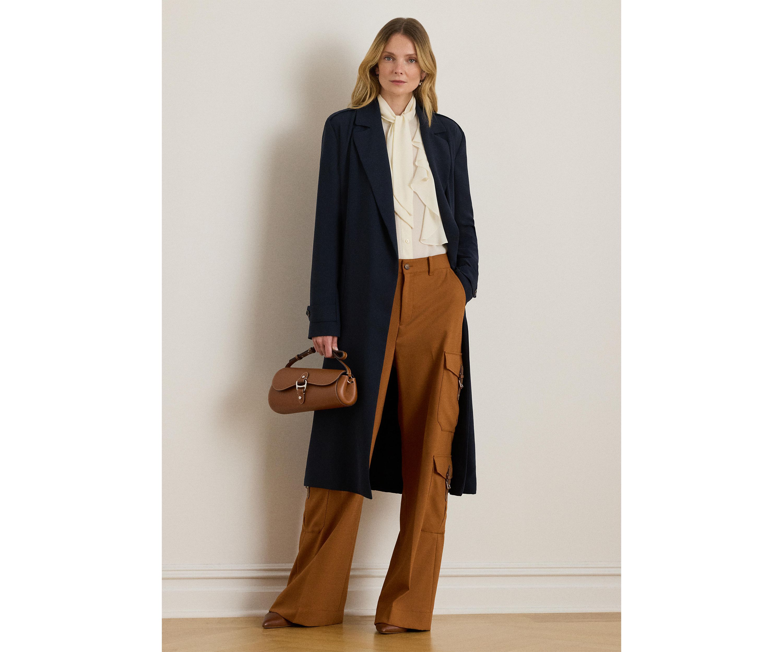 Double-Faced Georgette Wrap Coat