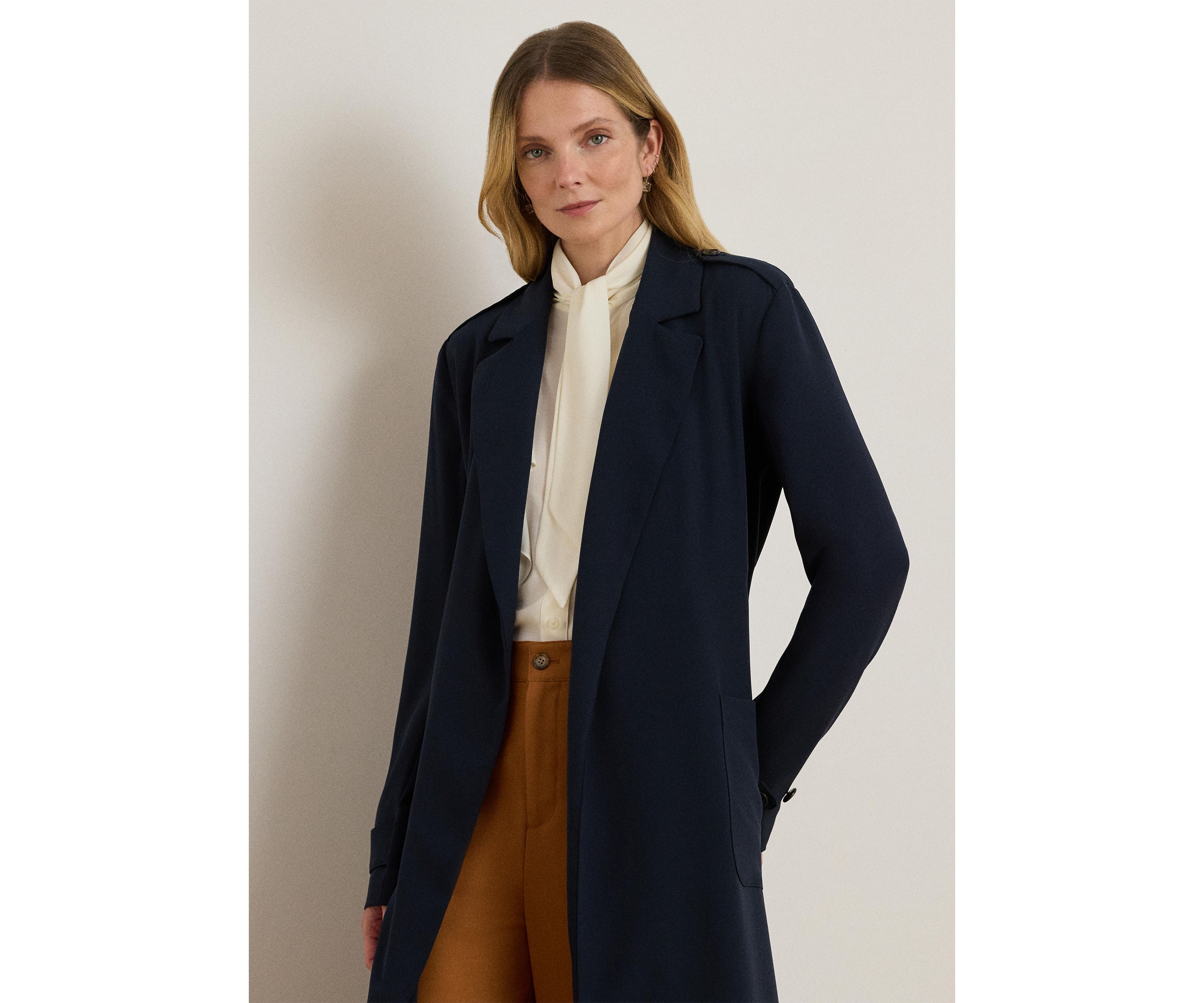 Double-Faced Georgette Wrap Coat