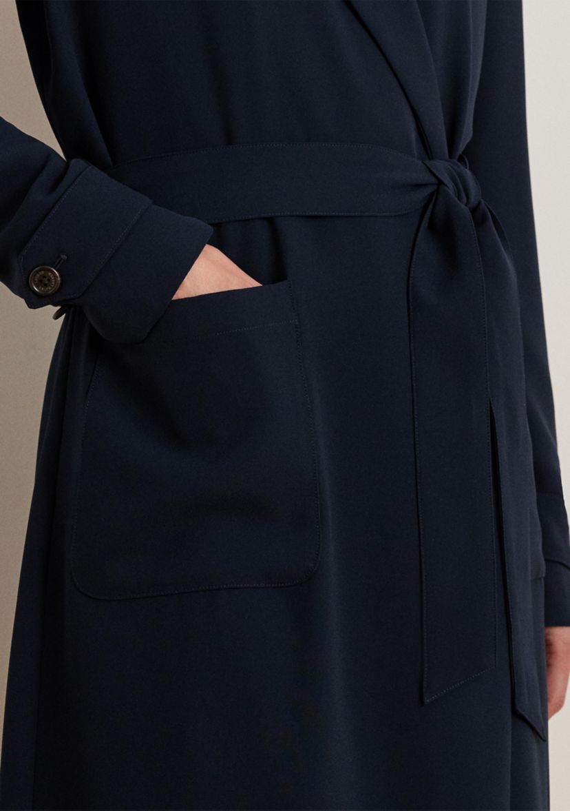 Double-Faced Georgette Wrap Coat