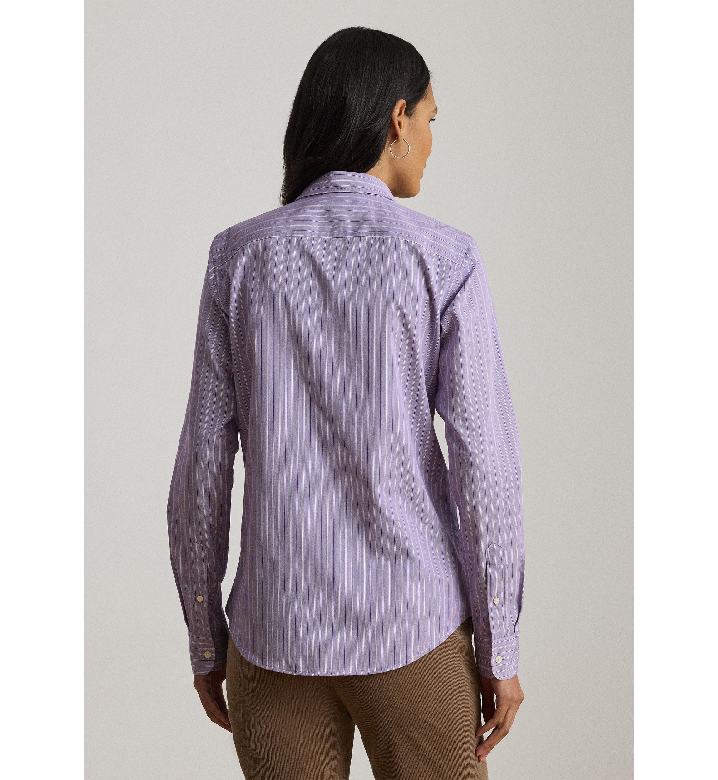 Womens Classic Fit Striped Broadcloth Shirt