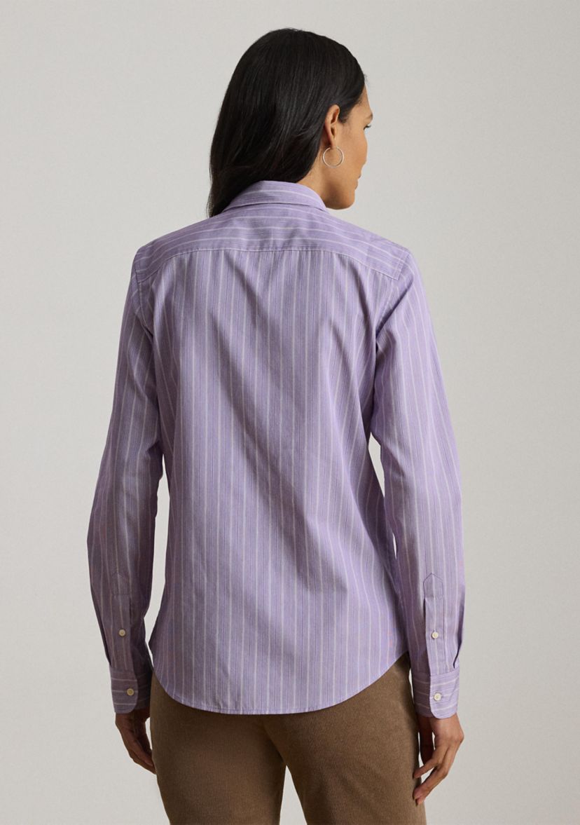Womens Classic Fit Striped Broadcloth Shirt
